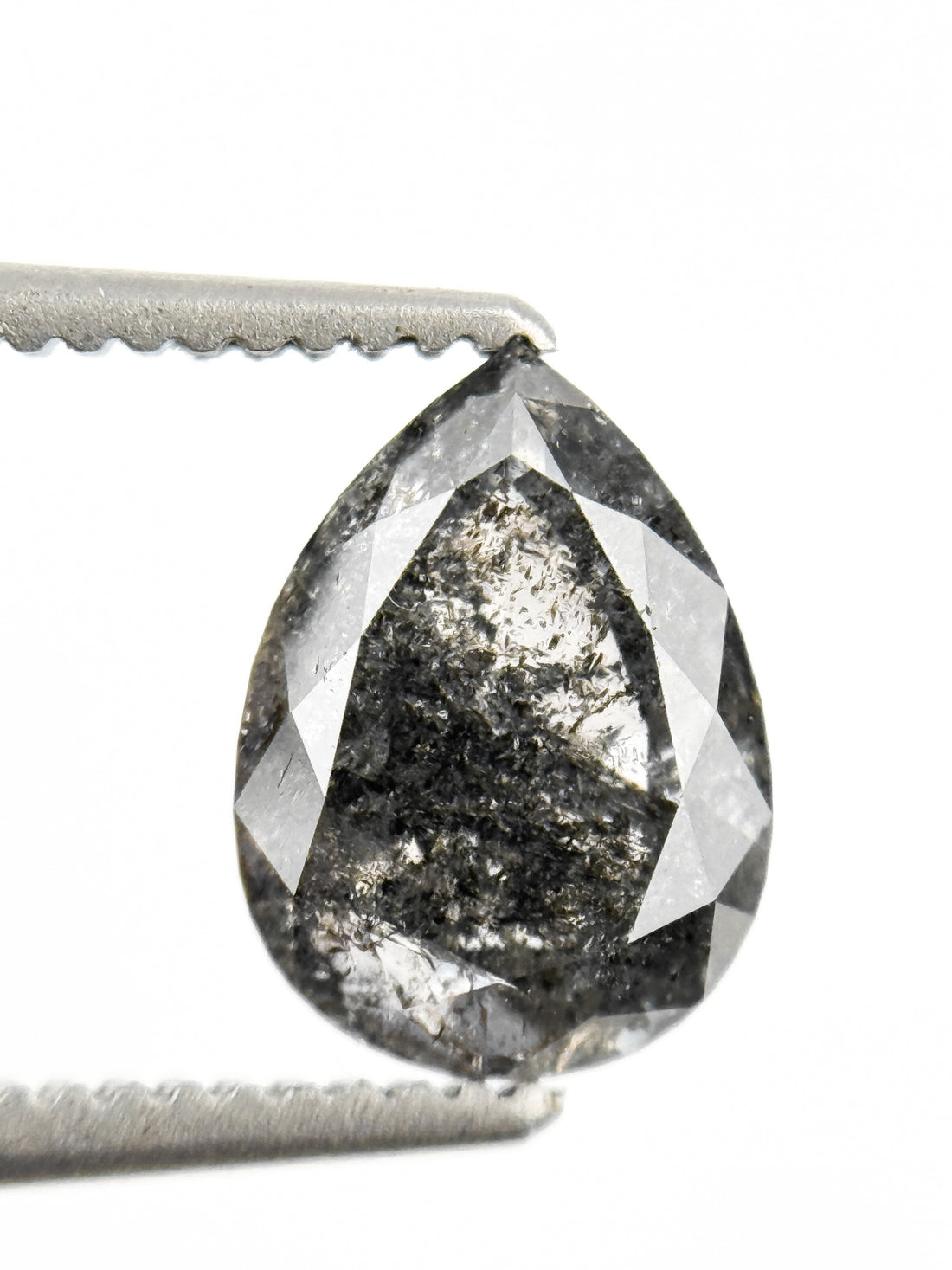1.49 Ct Pear Rose Cut Grey Natural Loose Diamond