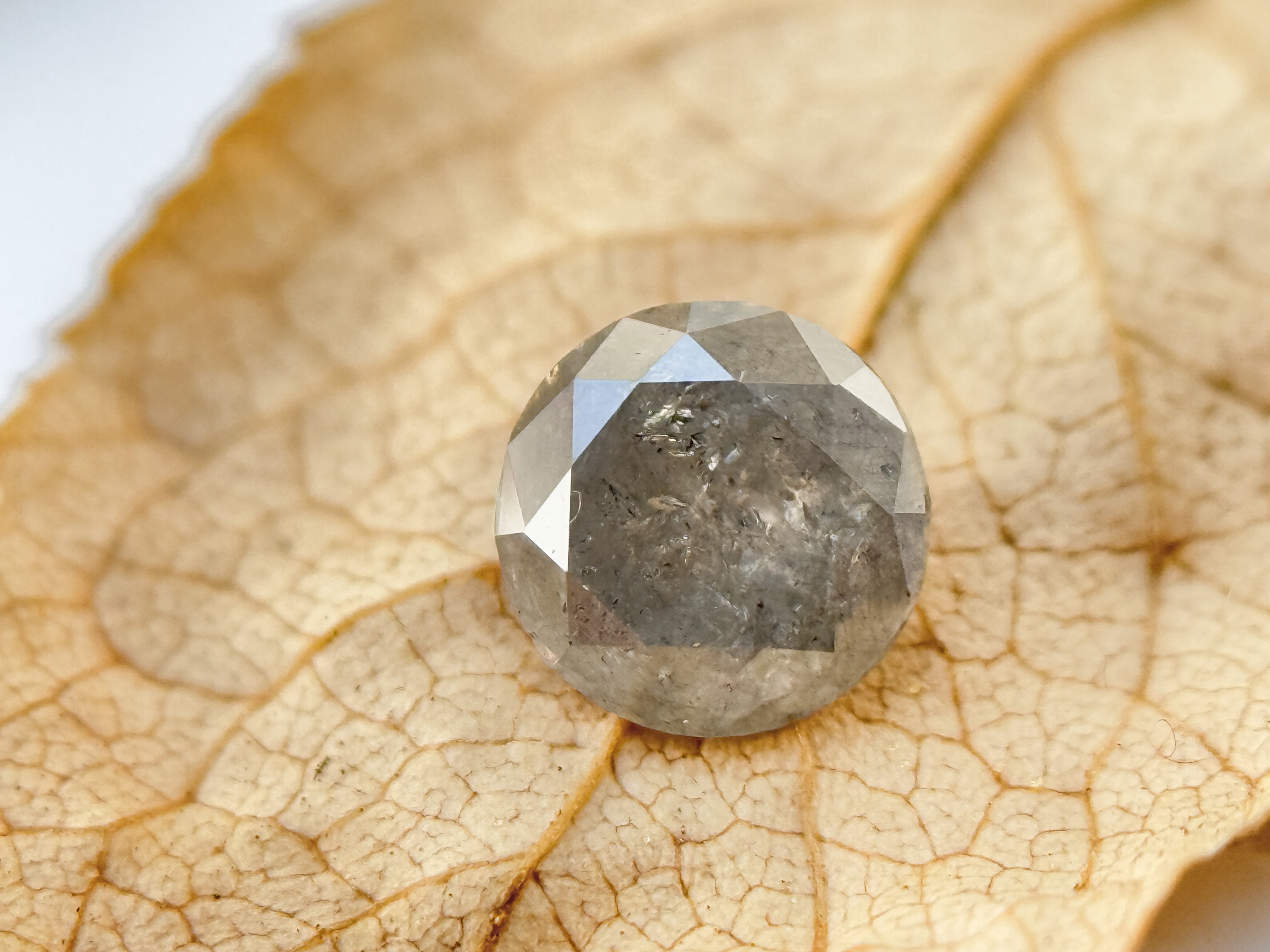 0.45 Ct Round Brilliant Cut Grey Natural Salt and Pepper Diamond