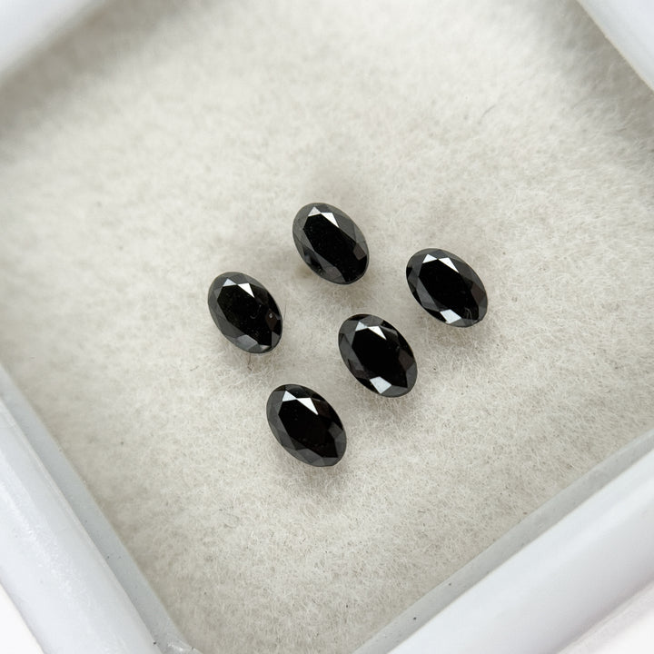 4 MM Oval Rose Cut Black Natural Fancy Diamond Loose