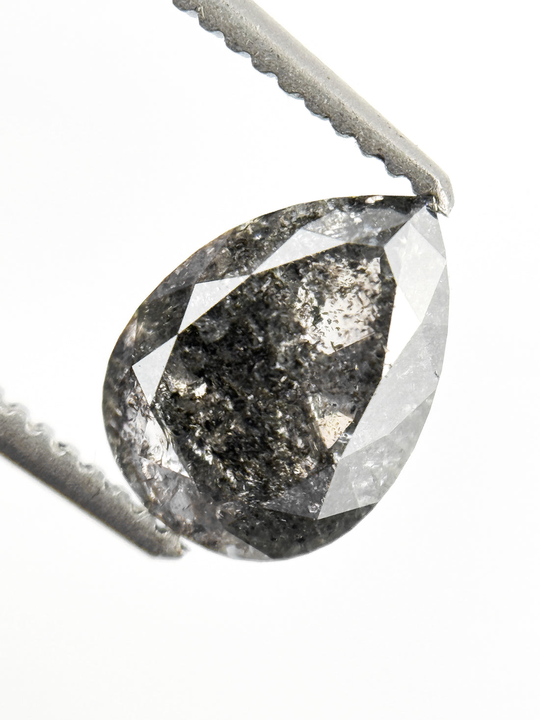 1.49 Ct Pear Rose Cut Grey Natural Loose Diamond