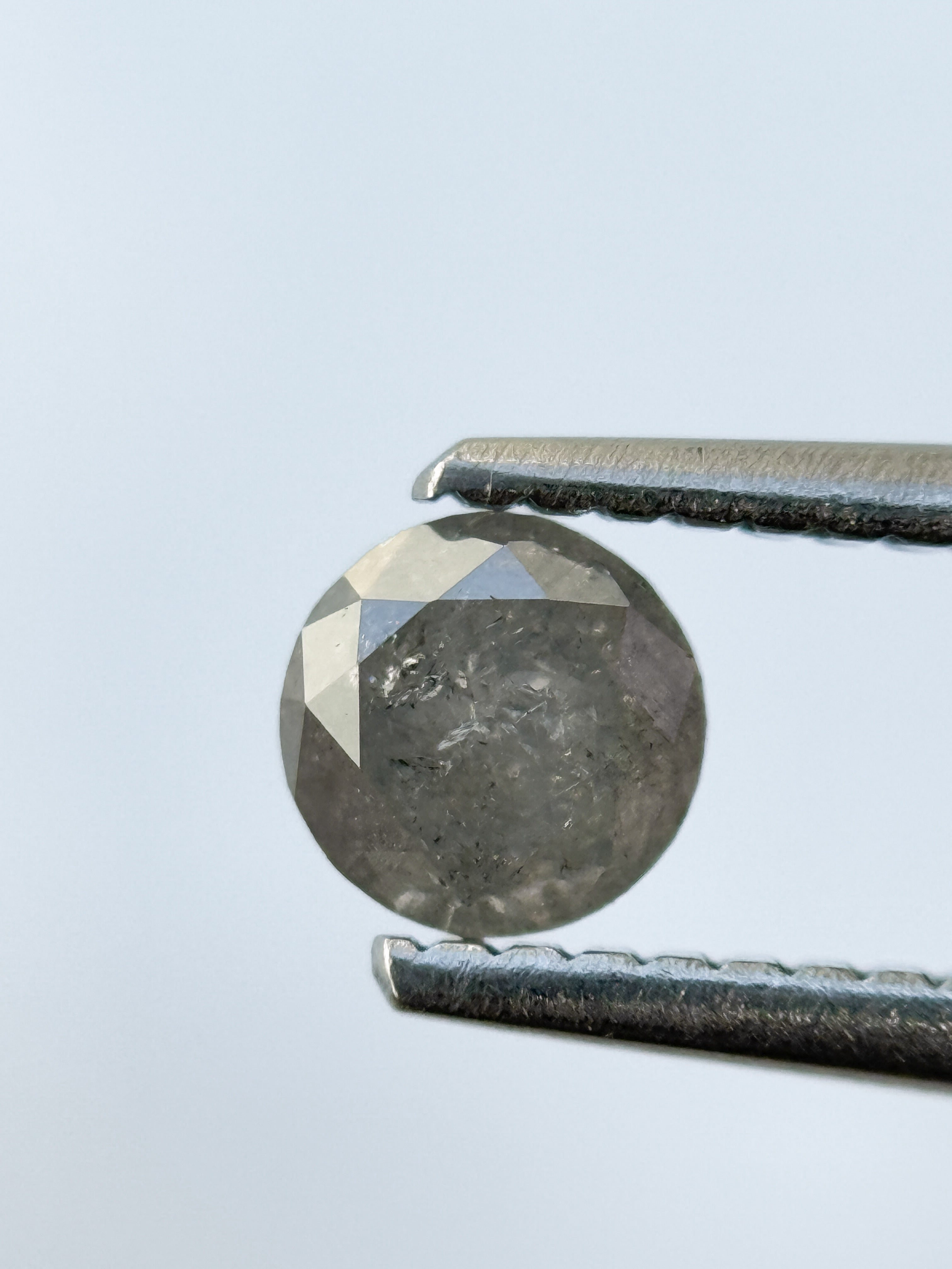 0.45 Ct Round Brilliant Cut Grey Natural Salt and Pepper Diamond