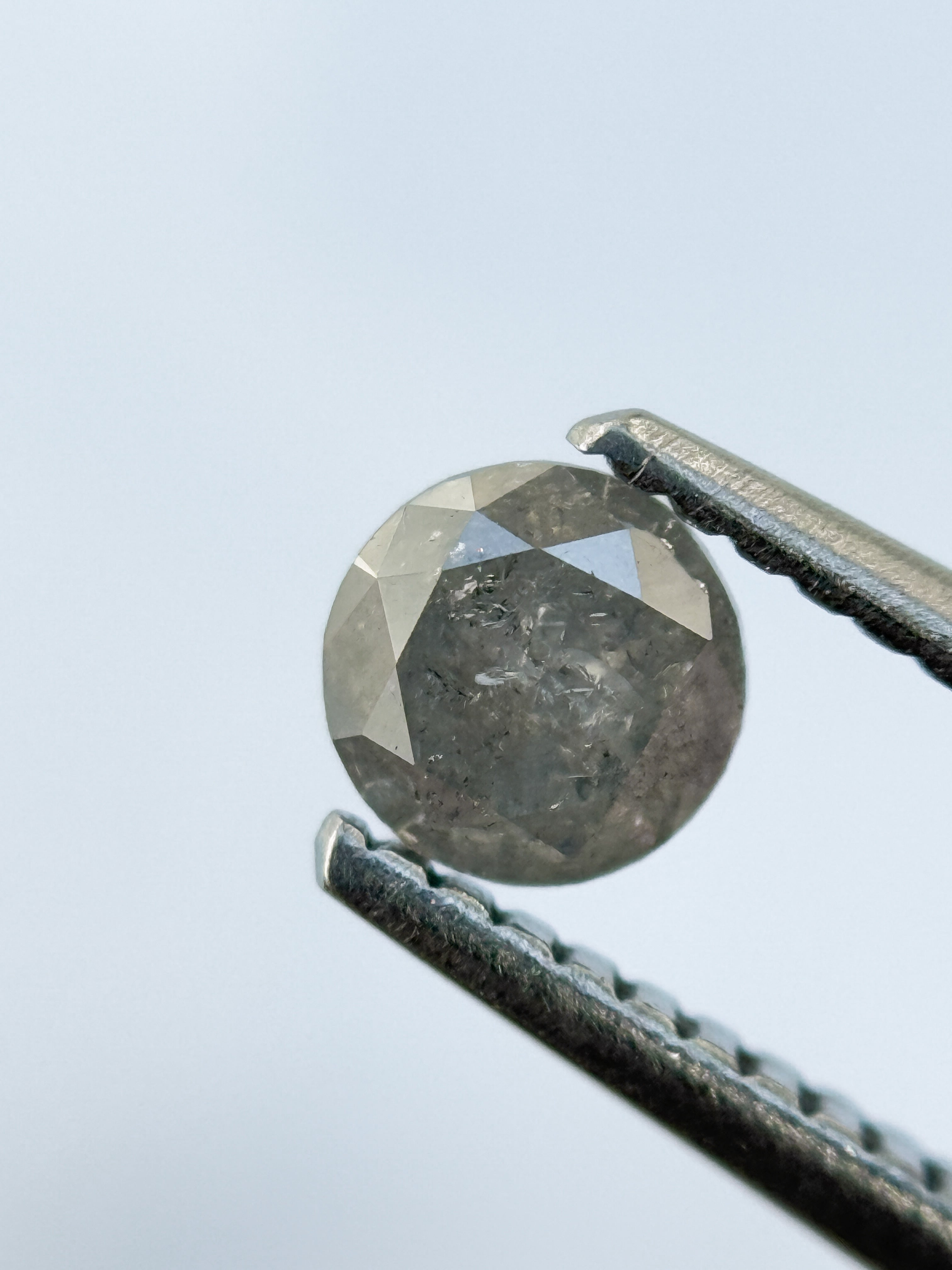 0.45 Ct Round Brilliant Cut Grey Natural Salt and Pepper Diamond