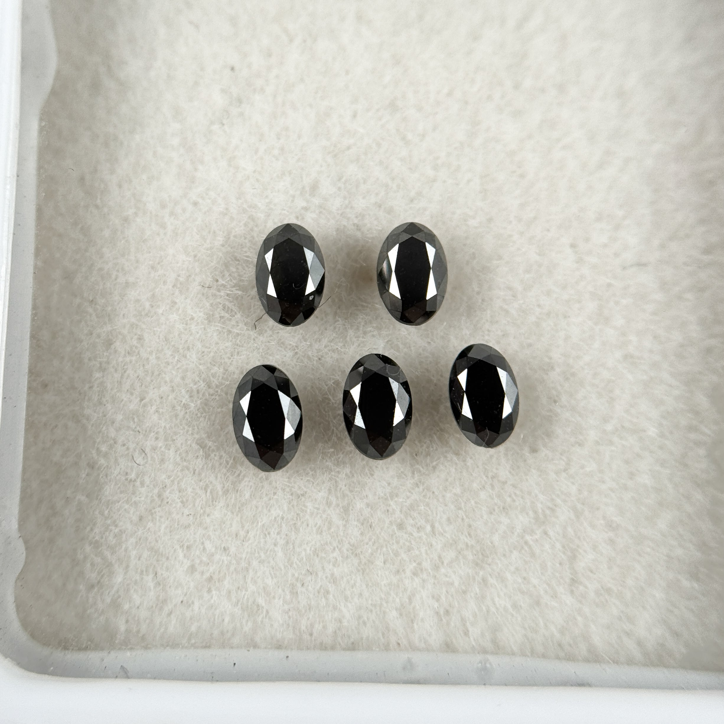3 X 2 MM Oval Rose Cut Black Natural Fancy Diamond