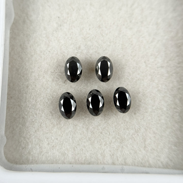 4 MM Oval Rose Cut Black Natural Fancy Diamond Loose