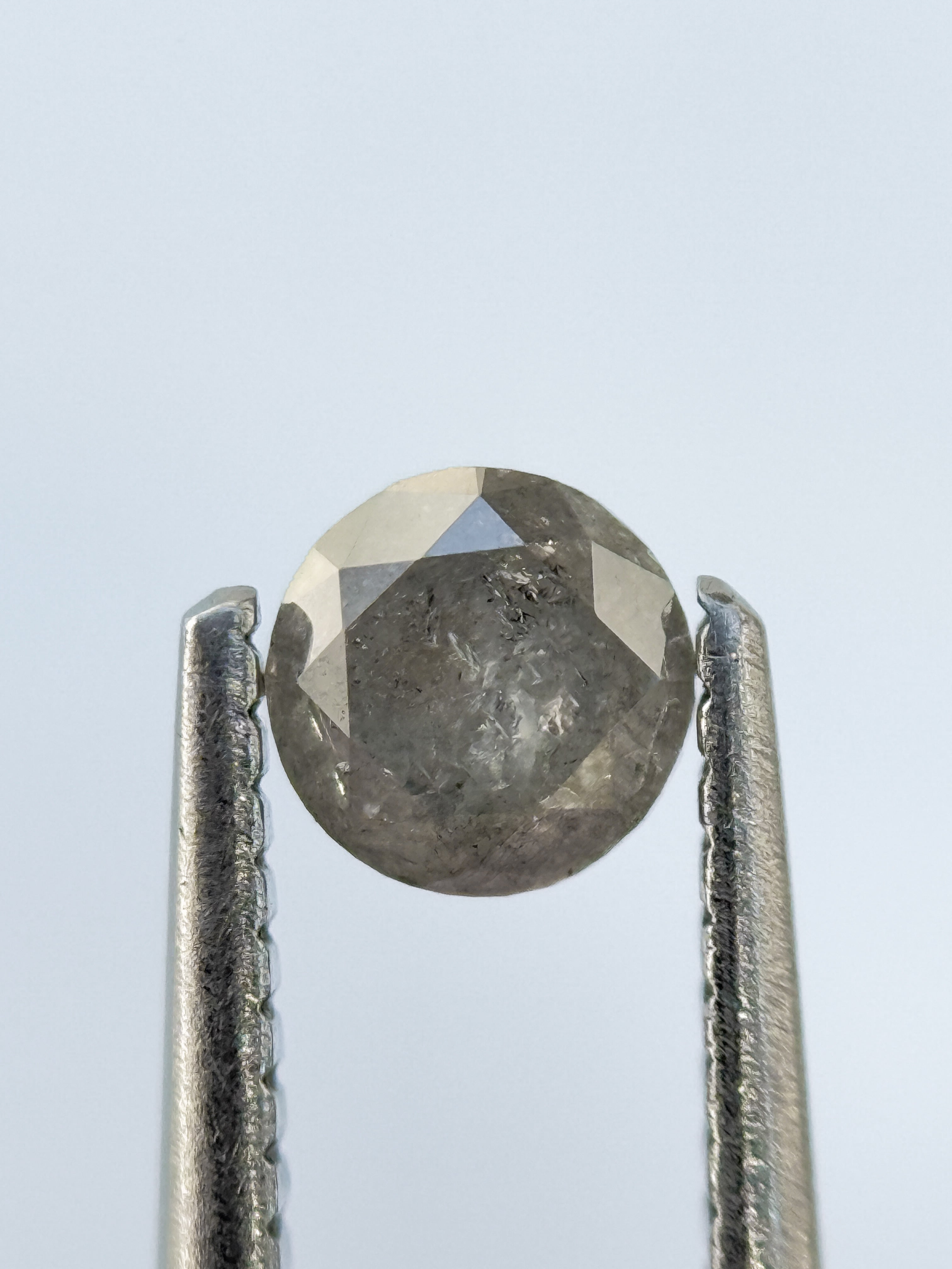 0.45 Ct Round Brilliant Cut Grey Natural Salt and Pepper Diamond