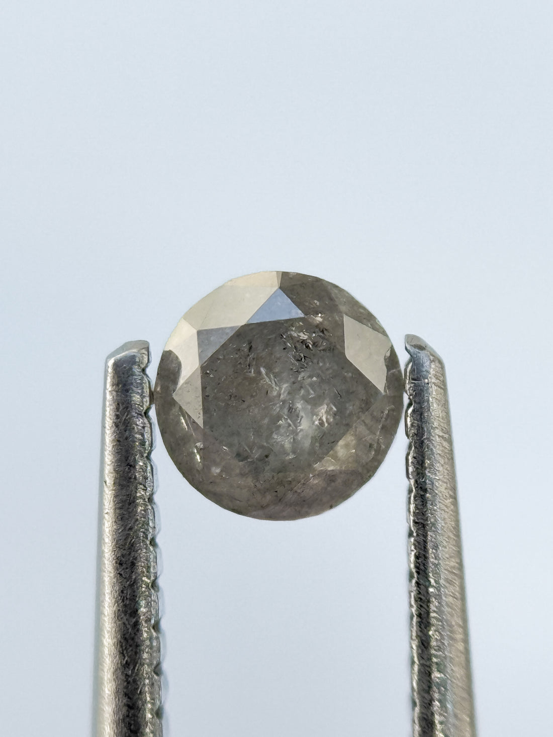 0.45 Ct Round Brilliant Cut Grey Natural Salt and Pepper Diamond