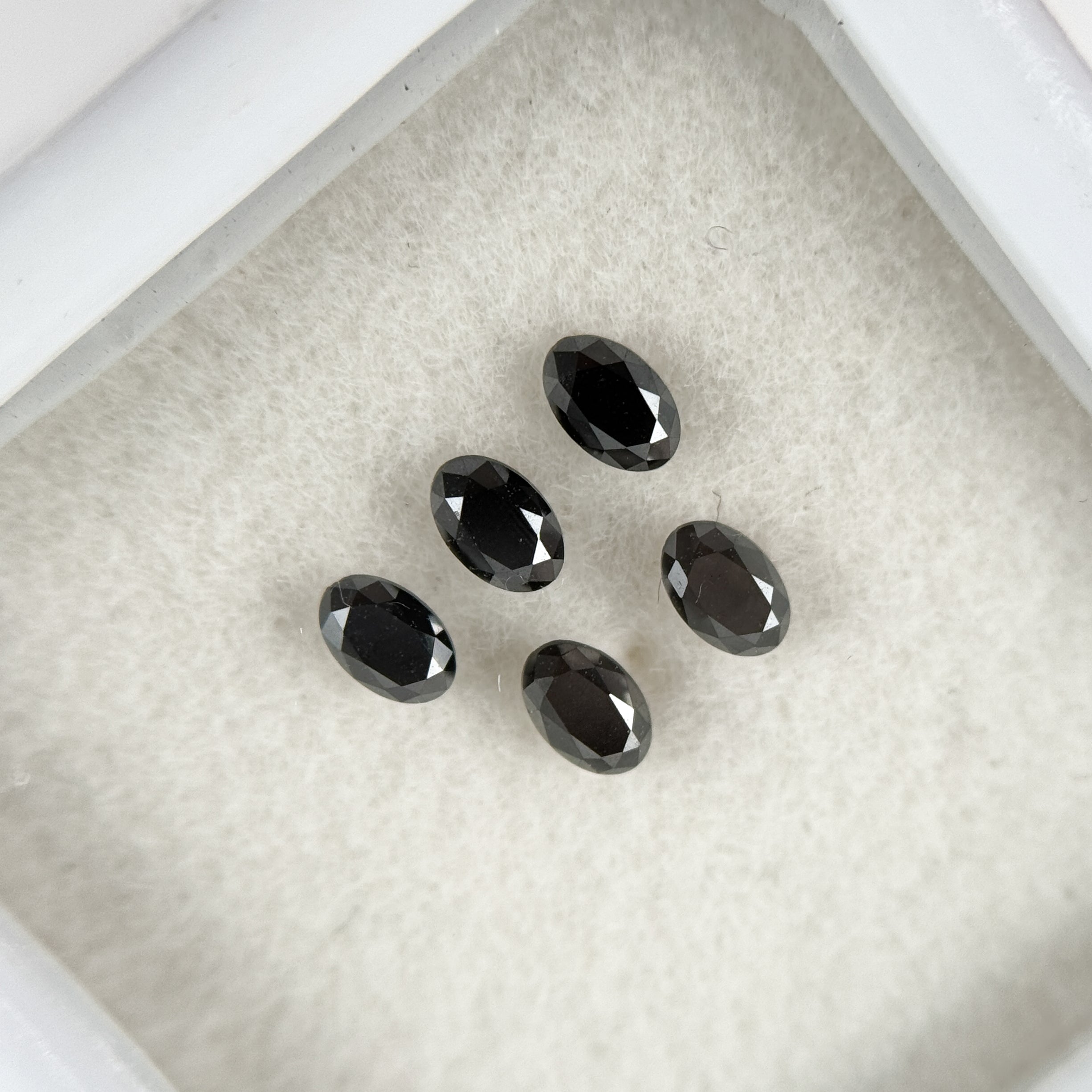 3 X 2 MM Oval Rose Cut Black Natural Fancy Diamond