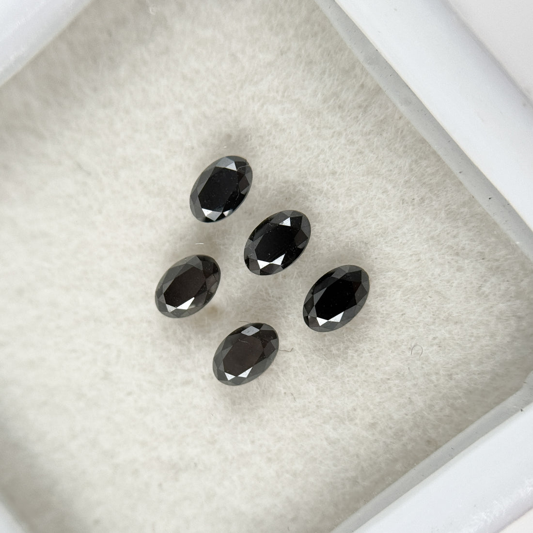 4 MM Oval Rose Cut Black Natural Fancy Diamond Loose