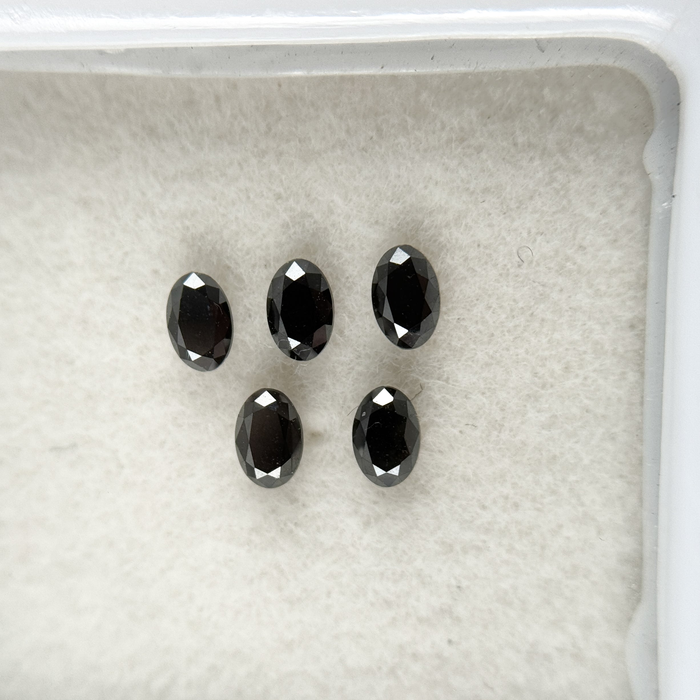 4 MM Oval Rose Cut Black Natural Fancy Diamond Loose