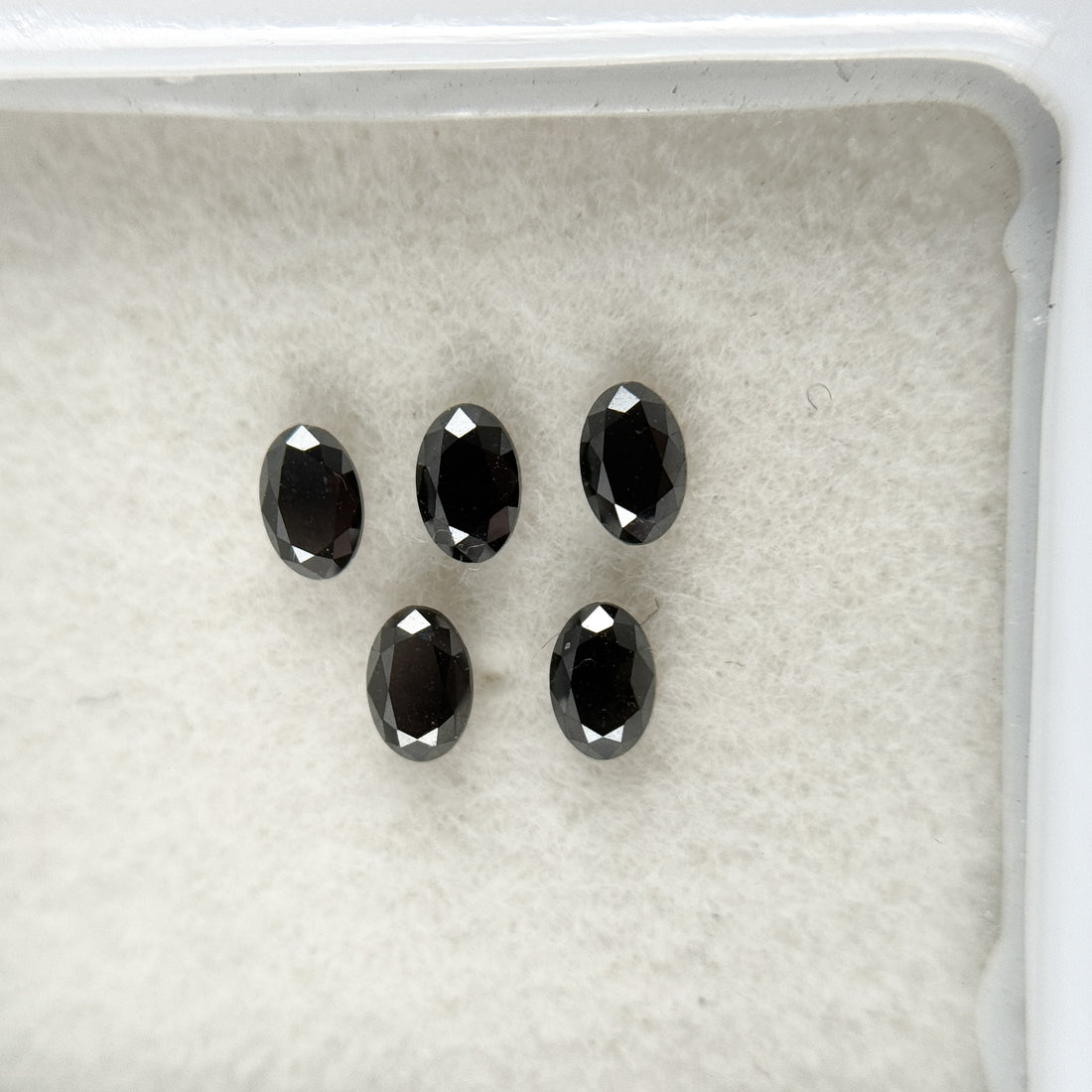 4 MM Oval Rose Cut Black Natural Fancy Diamond Loose
