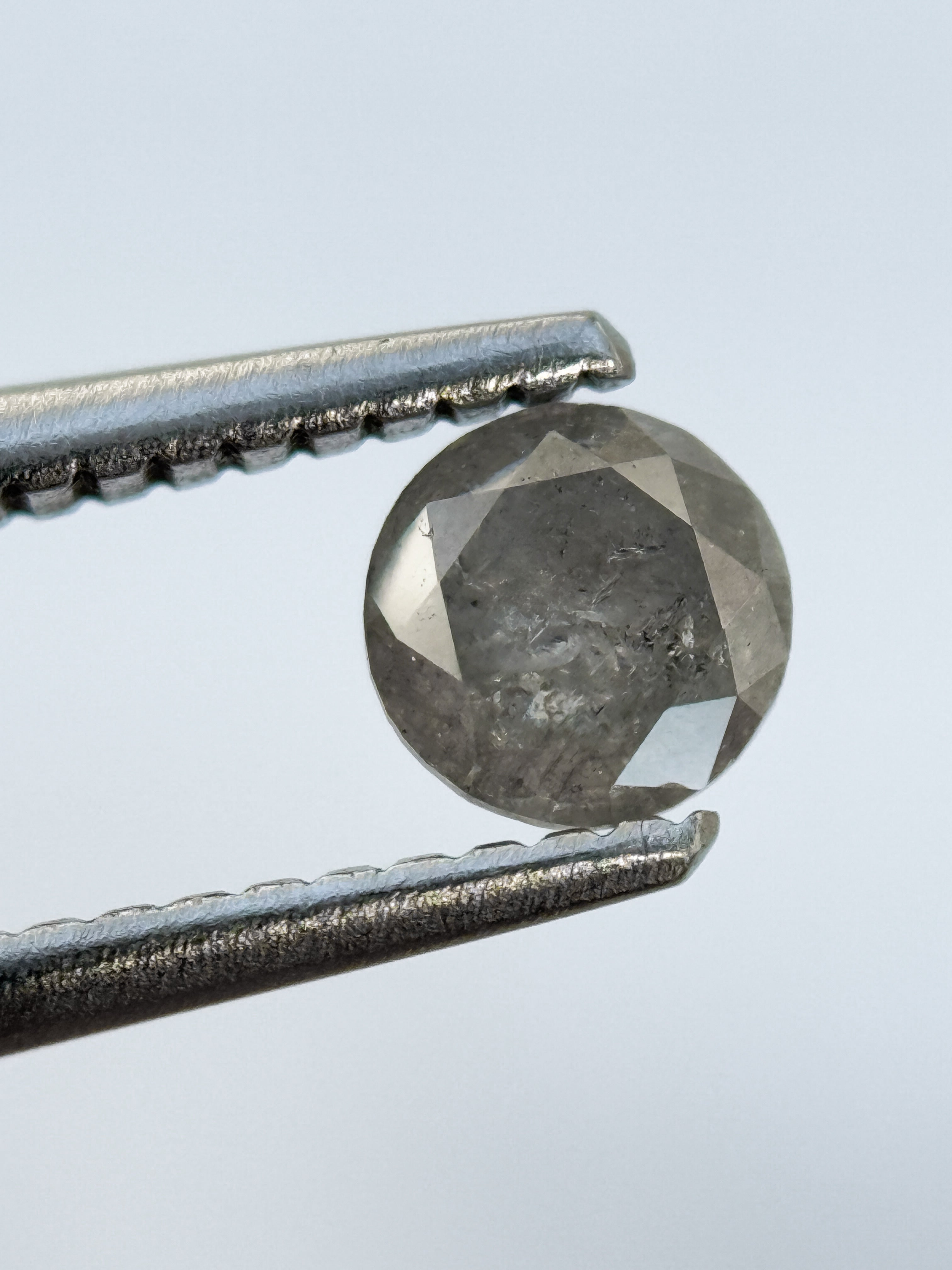 0.45 Ct Round Brilliant Cut Grey Natural Salt and Pepper Diamond