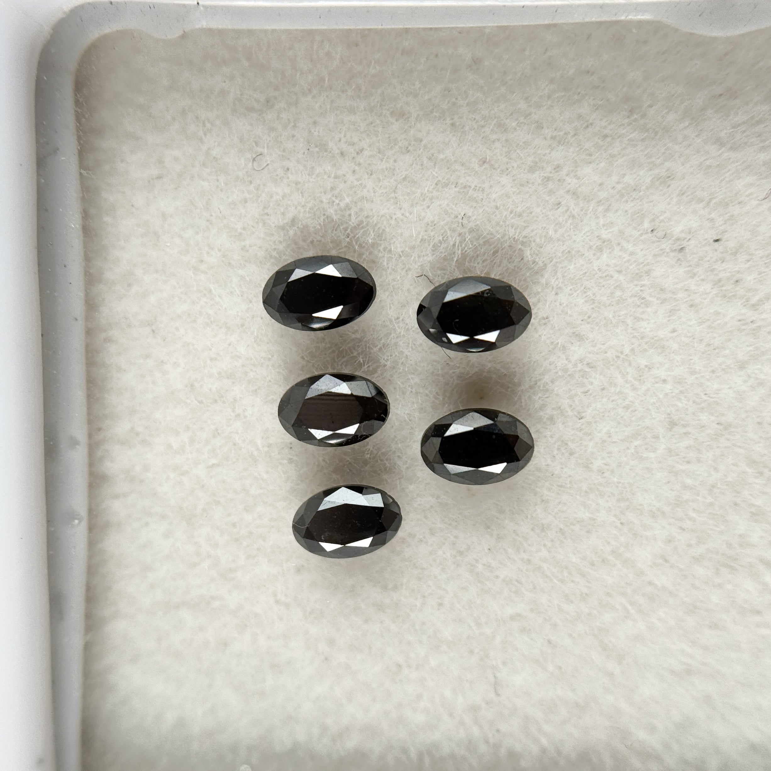4 MM Oval Rose Cut Black Natural Fancy Diamond Loose