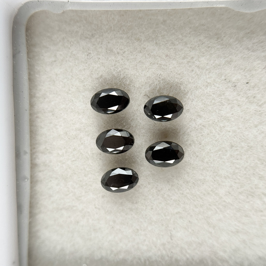 4 MM Oval Rose Cut Black Natural Fancy Diamond Loose