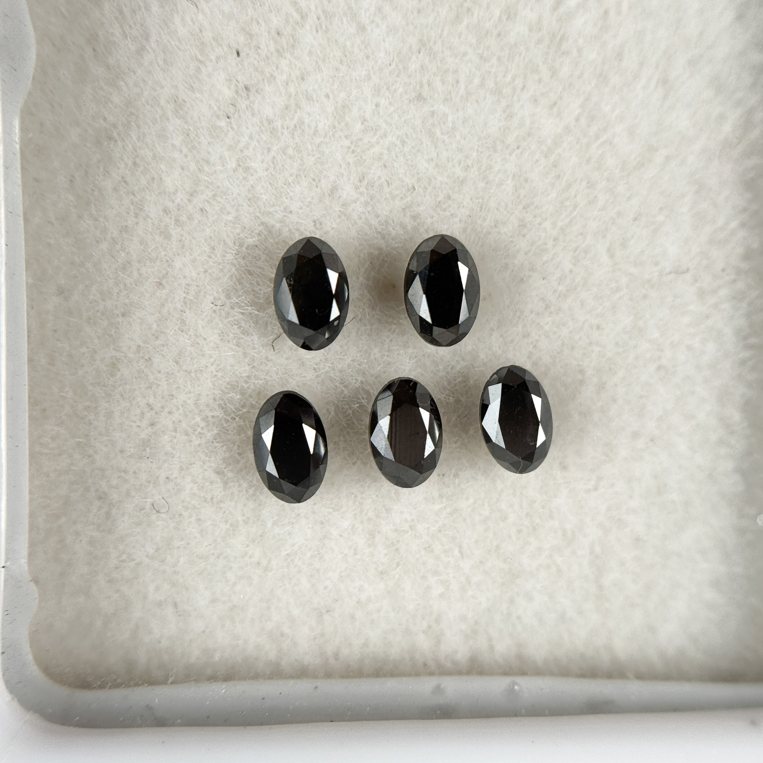3 X 2 MM Oval Rose Cut Black Natural Fancy Diamond