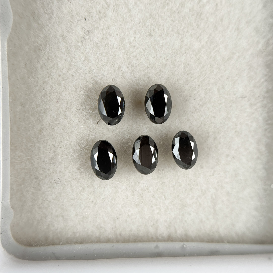 3 X 2 MM Oval Rose Cut Black Natural Fancy Diamond