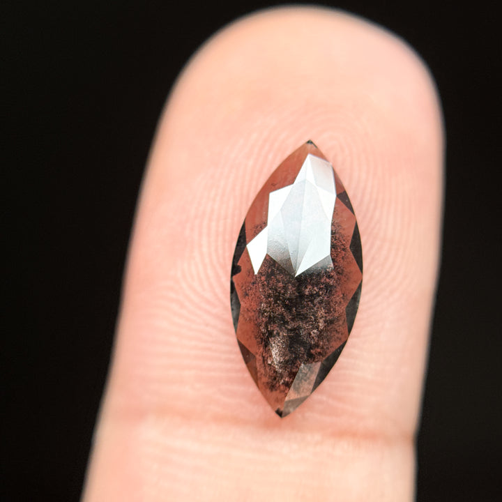 2.09 Ct Marquise Rose Cut Grey Natural Galaxy Salt and Pepper Diamond
