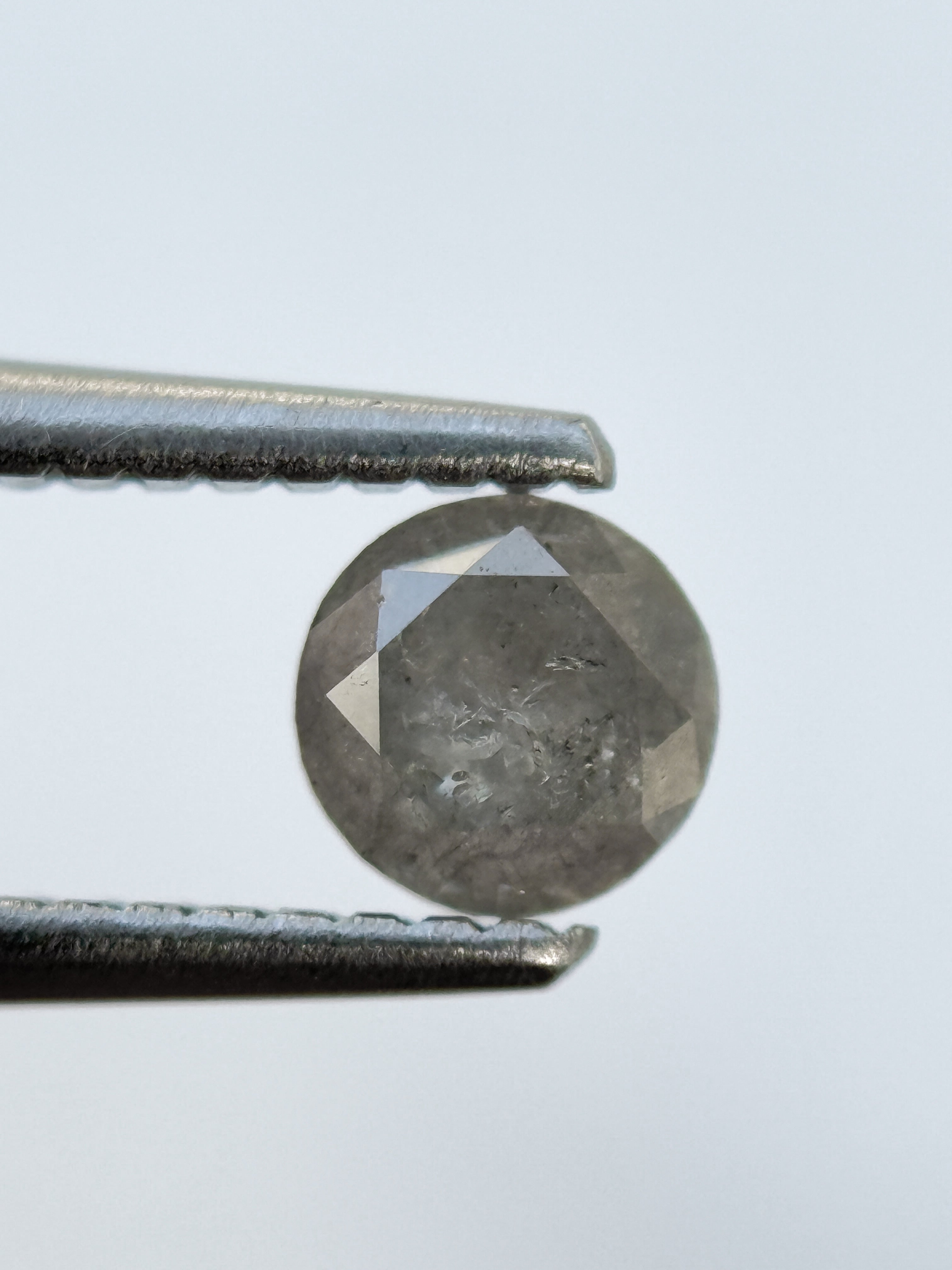 0.45 Ct Round Brilliant Cut Grey Natural Salt and Pepper Diamond