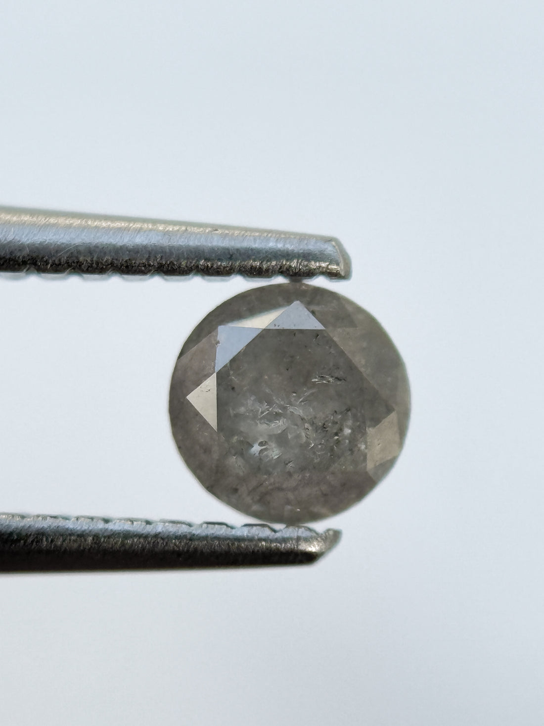 0.45 Ct Round Brilliant Cut Grey Natural Salt and Pepper Diamond