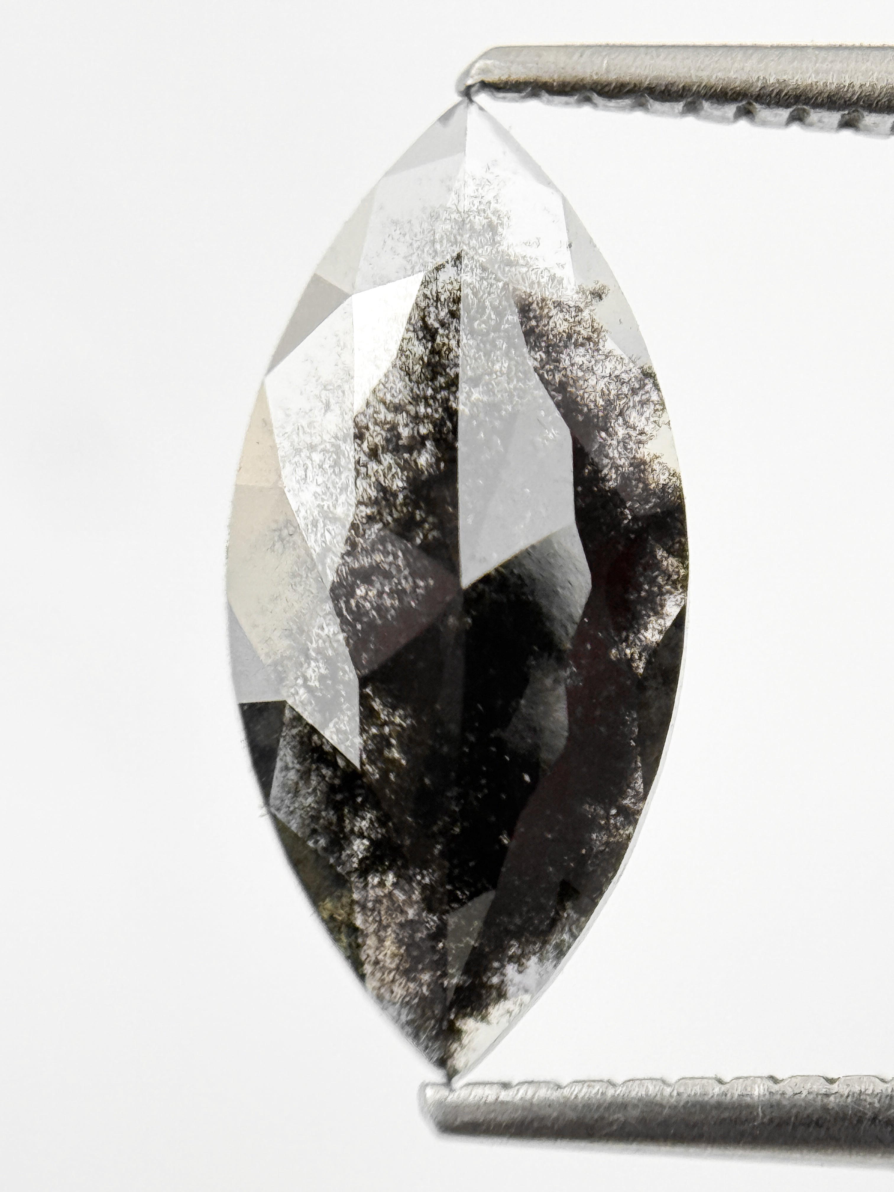 2.05 Ct Marquise Rose Cut Grey Natural Fancy Diamond