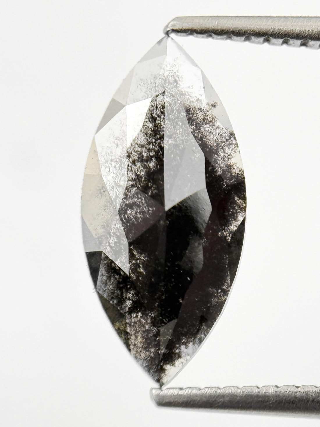2.05 Ct Marquise Rose Cut Grey Natural Fancy Diamond