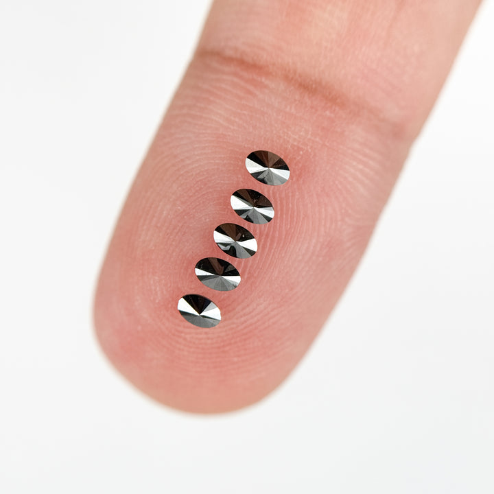 3 X 2 MM Oval Rose Cut Black Natural Fancy Diamond