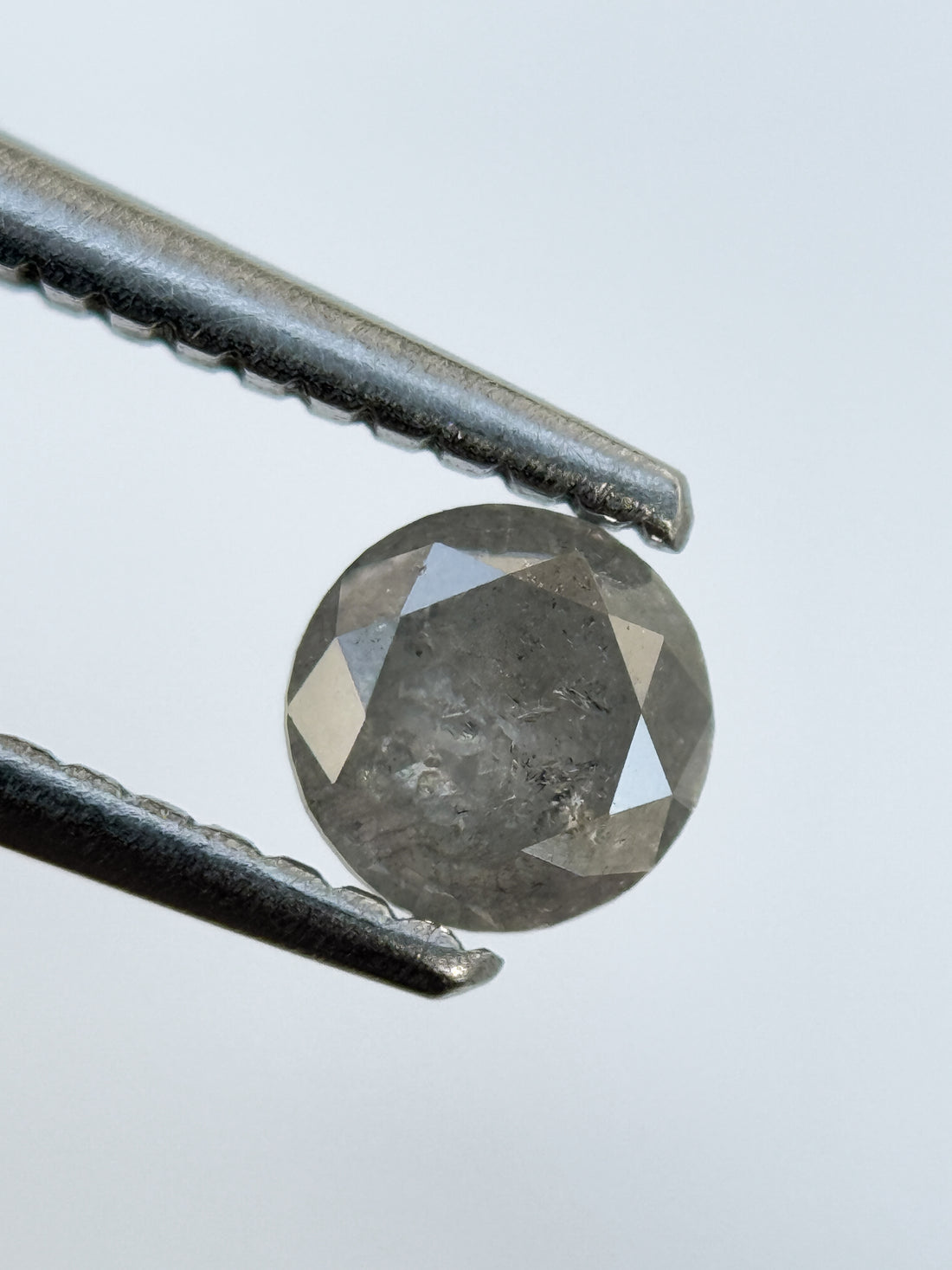 0.45 Ct Round Brilliant Cut Grey Natural Salt and Pepper Diamond