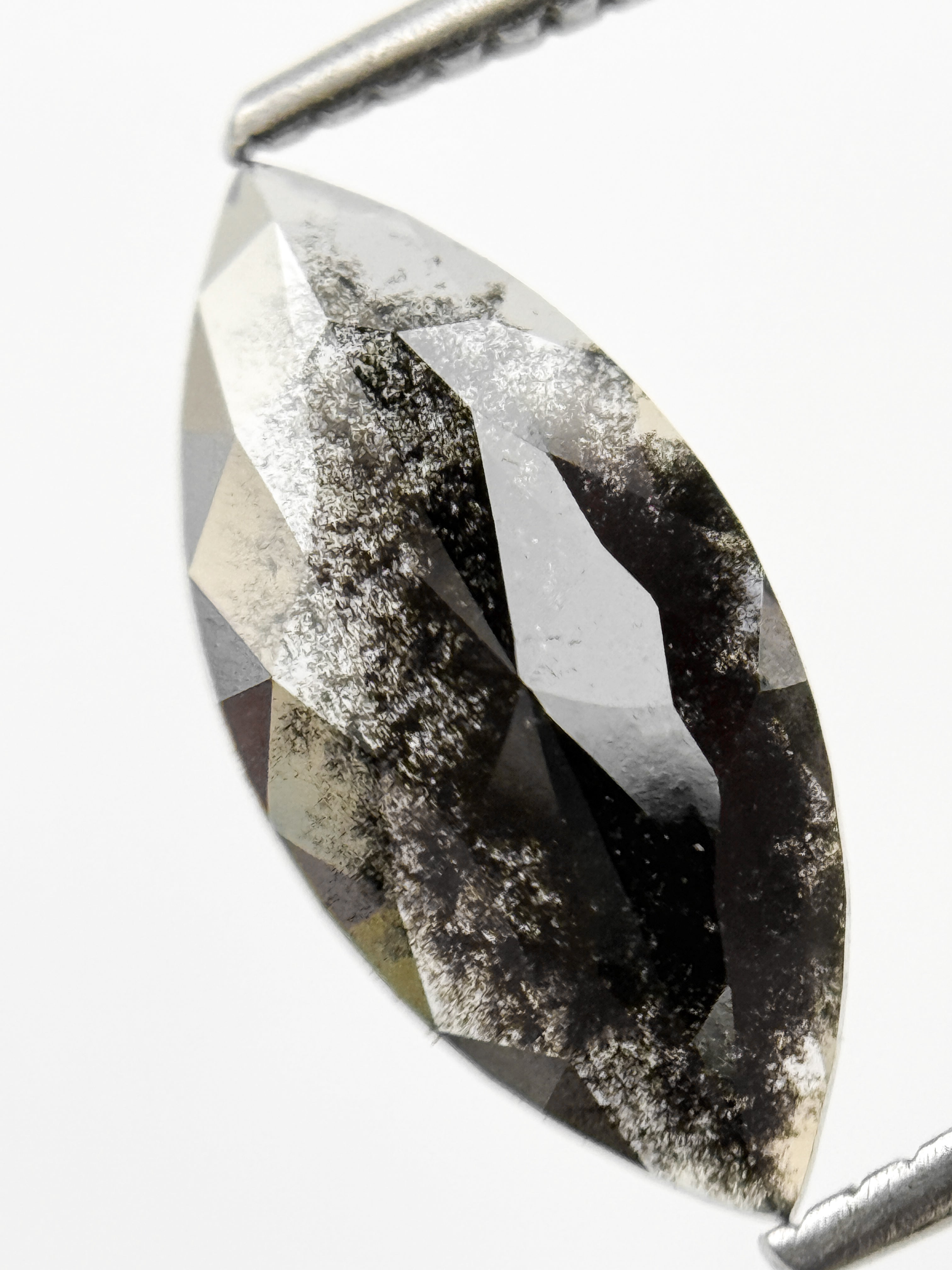 2.05 Ct Marquise Rose Cut Grey Natural Fancy Diamond