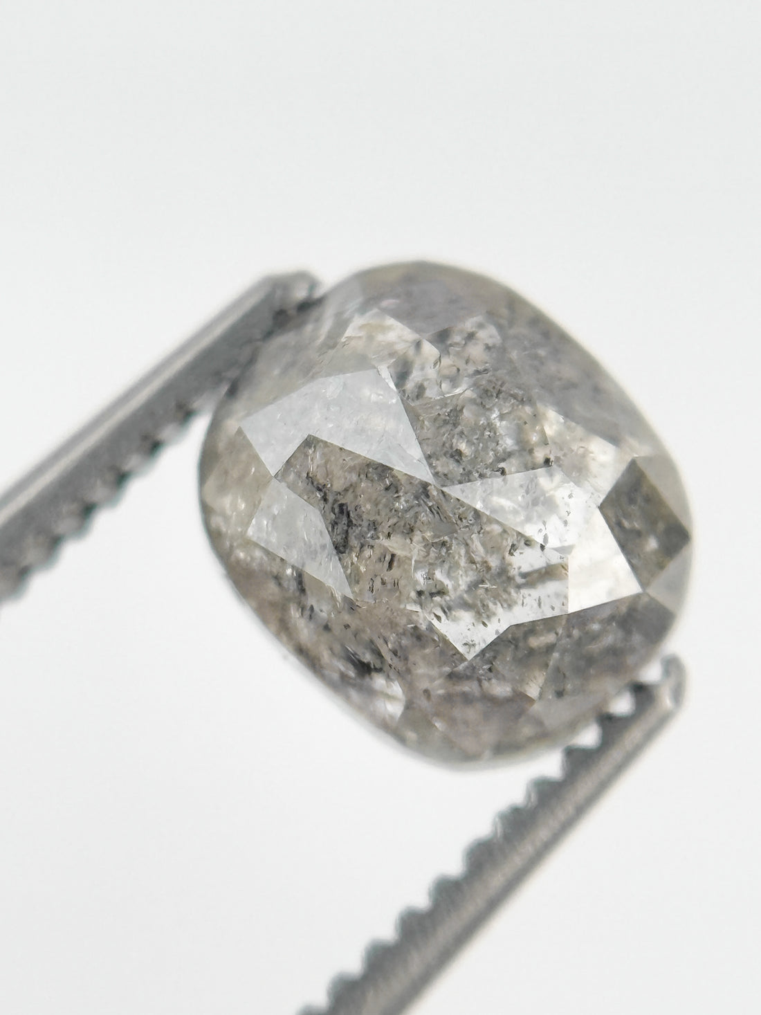 1.61 Ct Cushion Rose Cut Grey Natural Fancy Diamond