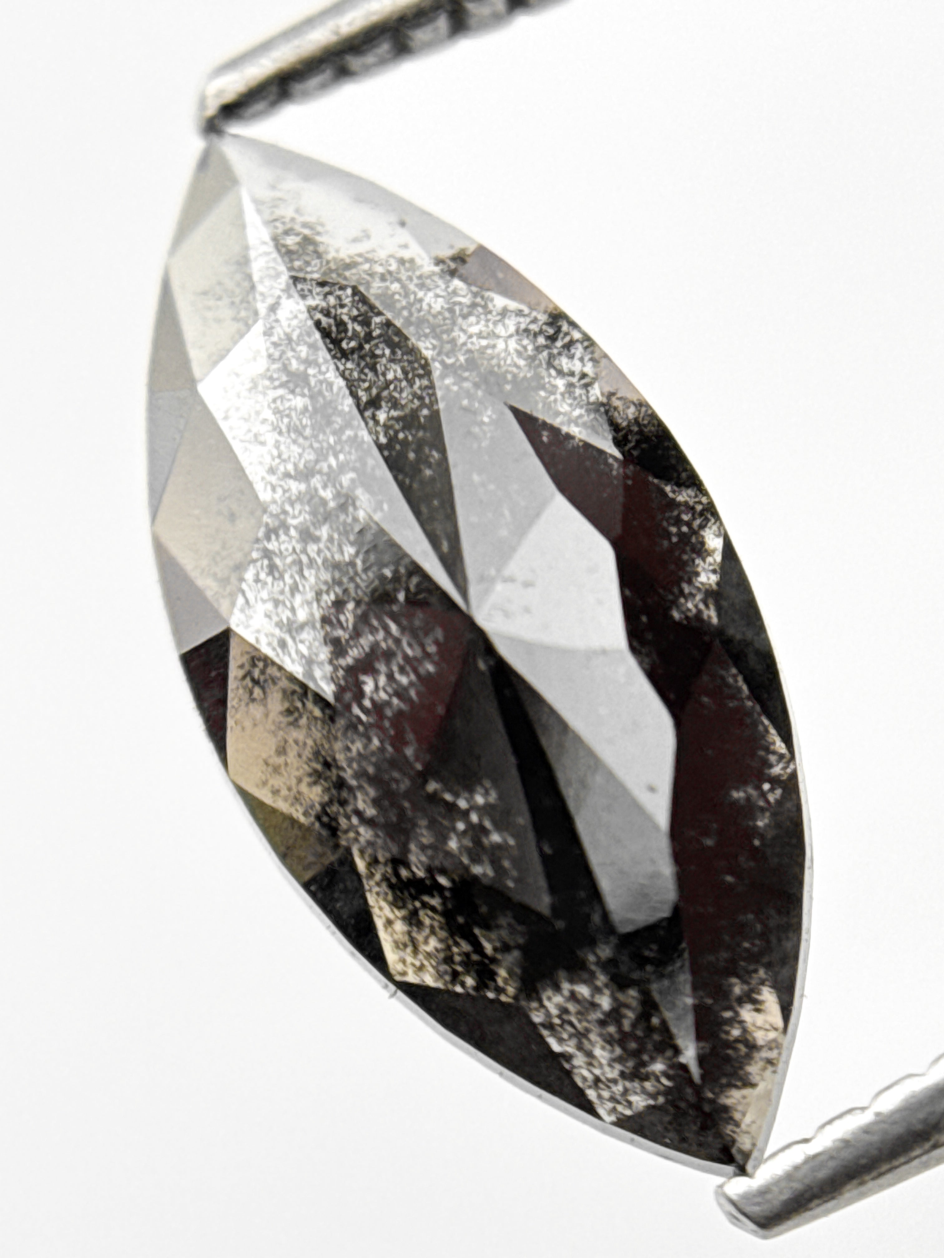 2.05 Ct Marquise Rose Cut Grey Natural Fancy Diamond
