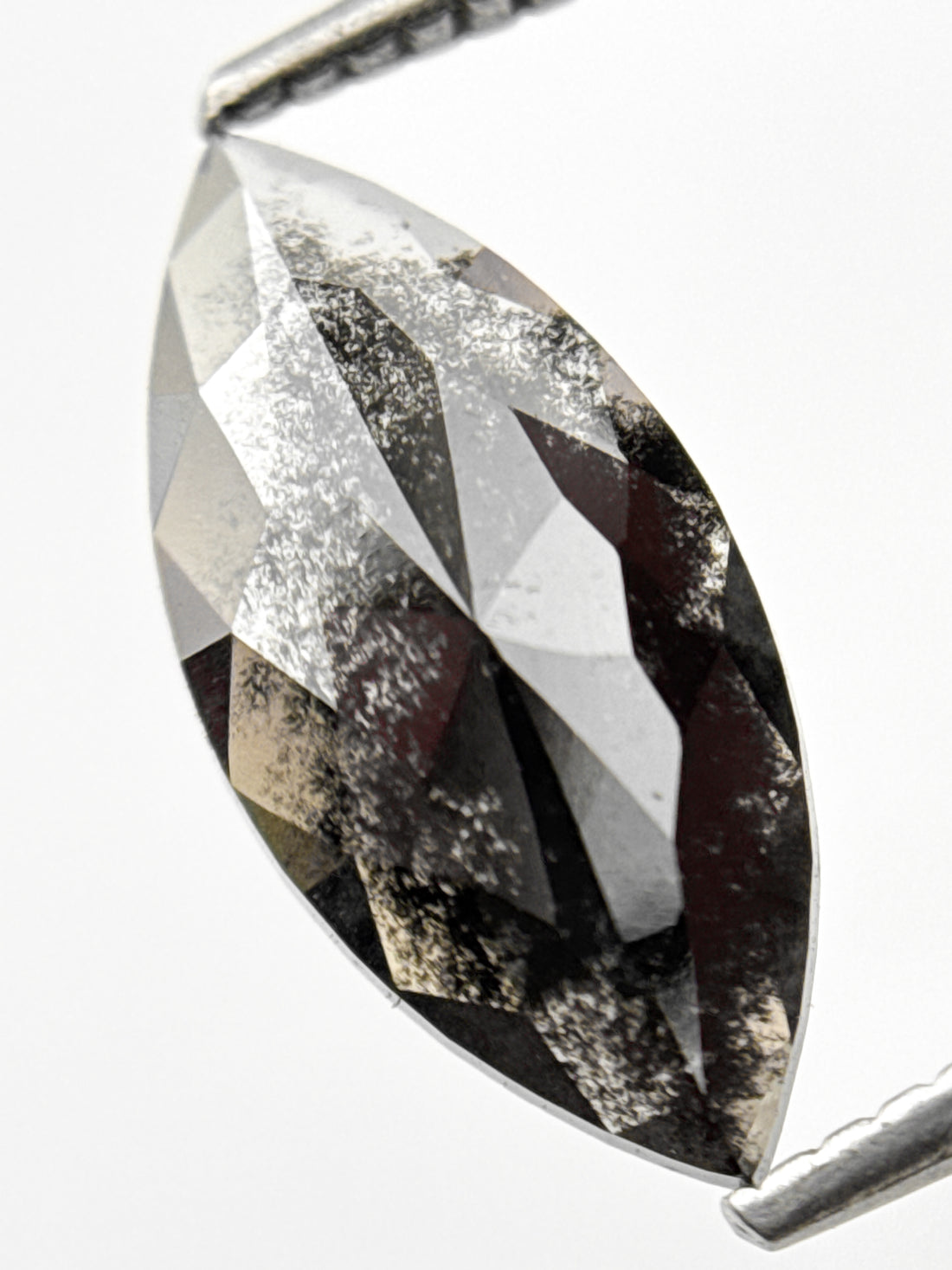 2.05 Ct Marquise Rose Cut Grey Natural Fancy Diamond