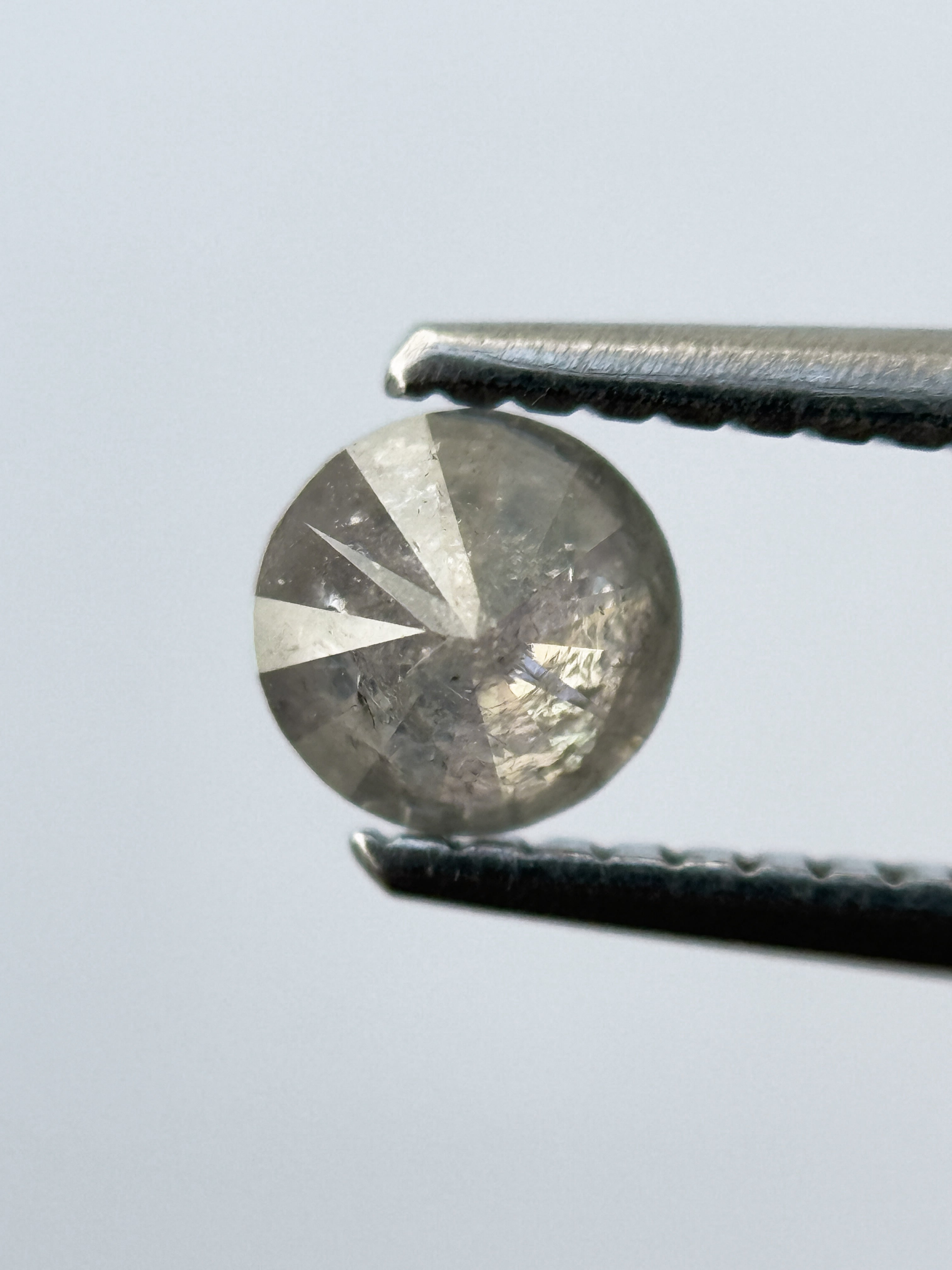 0.45 Ct Round Brilliant Cut Grey Natural Salt and Pepper Diamond