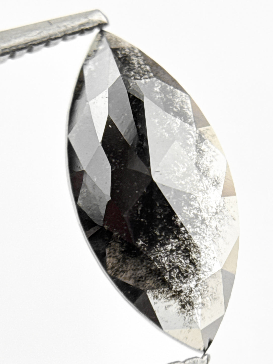 2.05 Ct Marquise Rose Cut Grey Natural Fancy Diamond