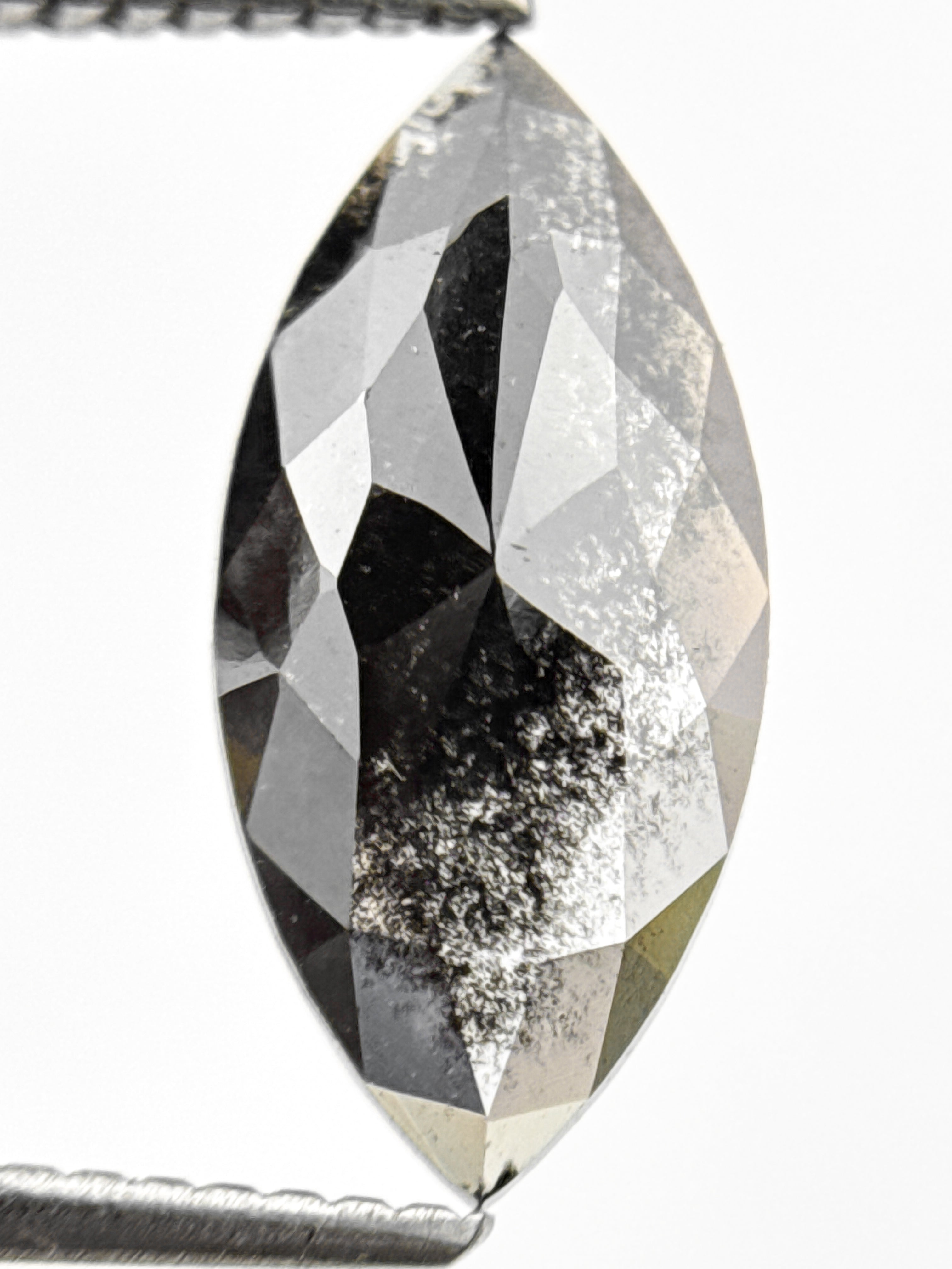 2.05 Ct Marquise Rose Cut Grey Natural Fancy Diamond
