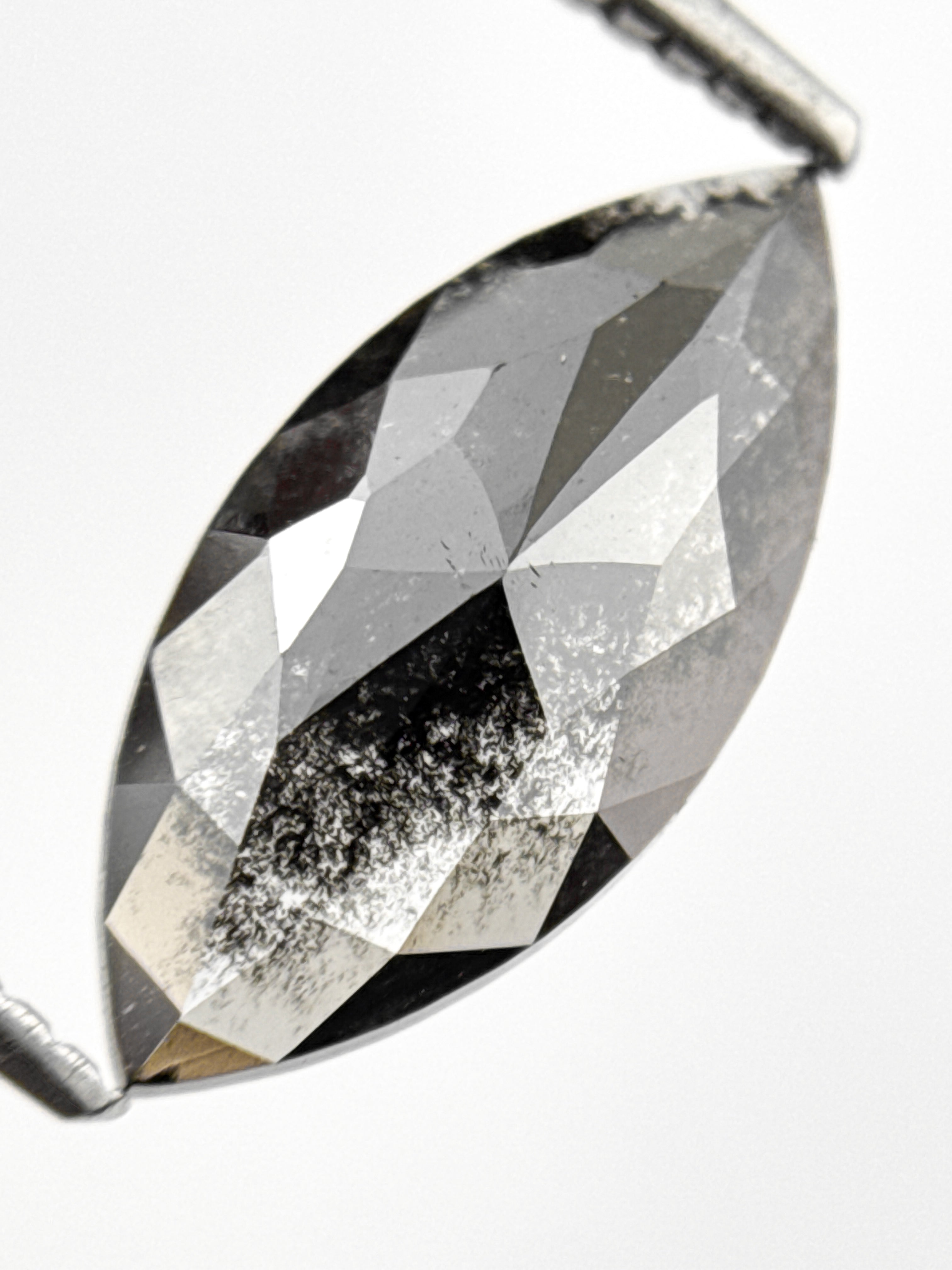 2.05 Ct Marquise Rose Cut Grey Natural Fancy Diamond