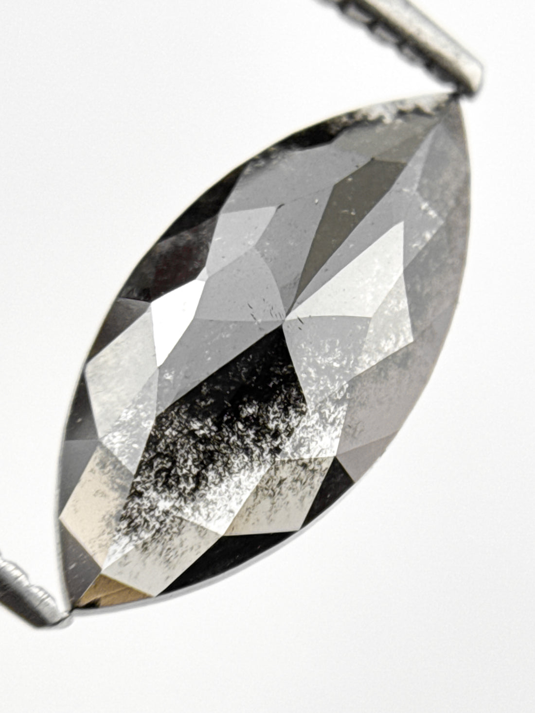 2.05 Ct Marquise Rose Cut Grey Natural Fancy Diamond