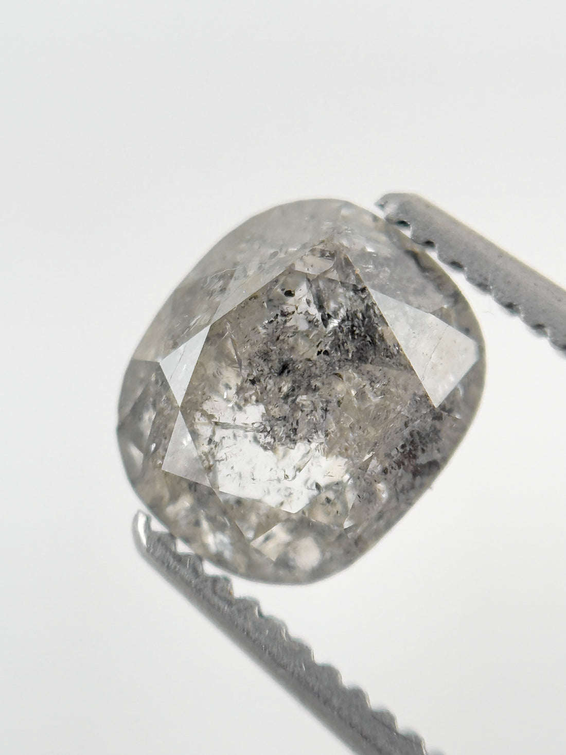 1.61 Ct Cushion Rose Cut Grey Natural Fancy Diamond