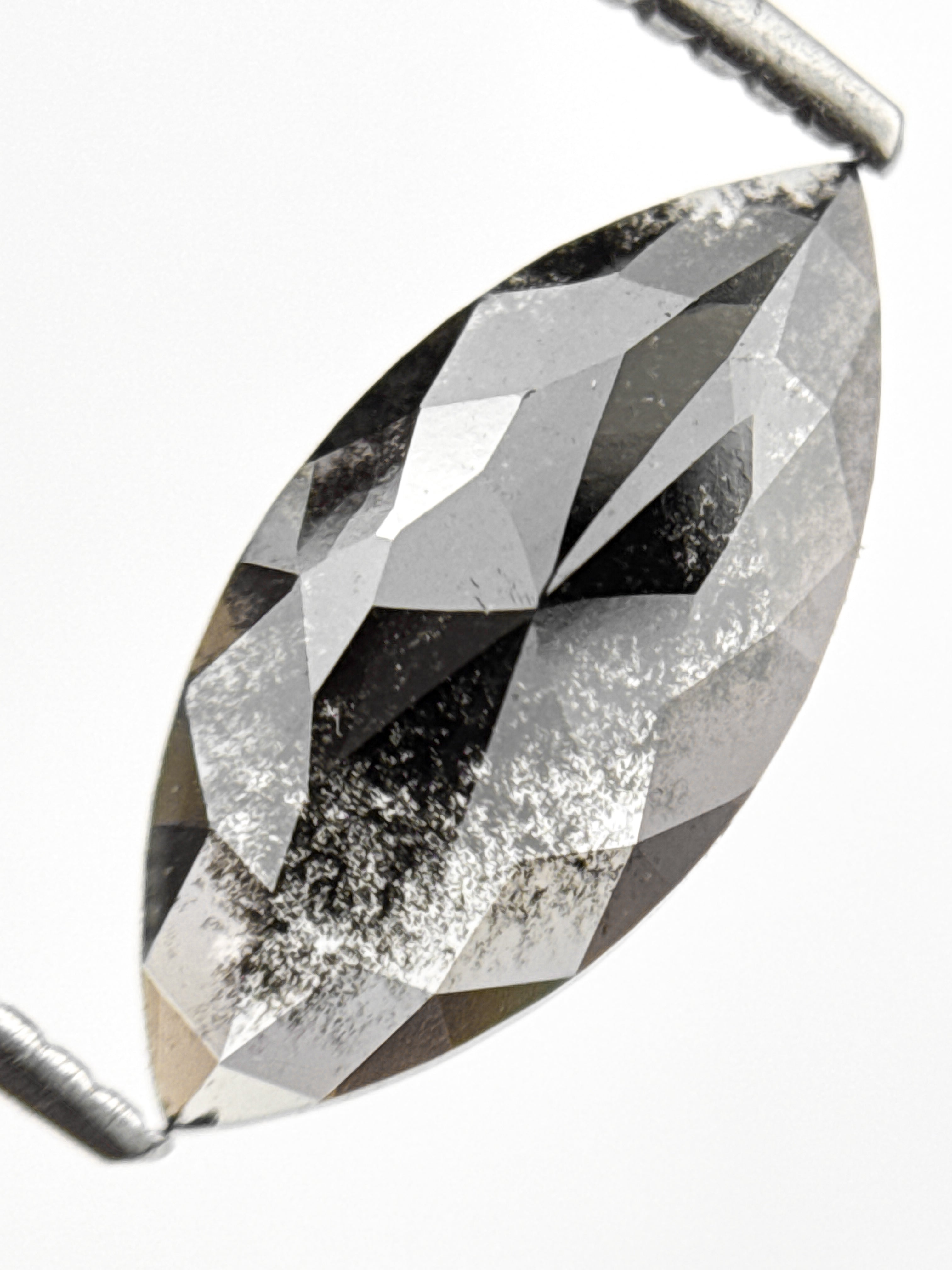 2.05 Ct Marquise Rose Cut Grey Natural Fancy Diamond