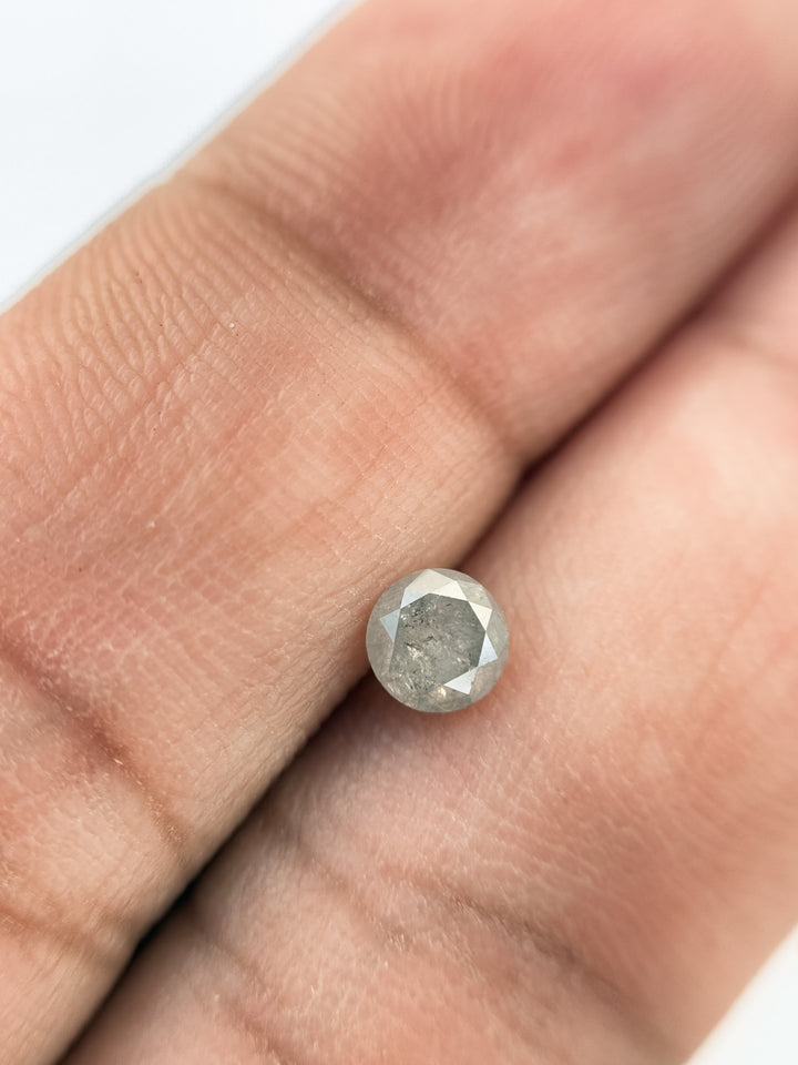 0.45 Ct Round Brilliant Cut Grey Natural Salt and Pepper Diamond
