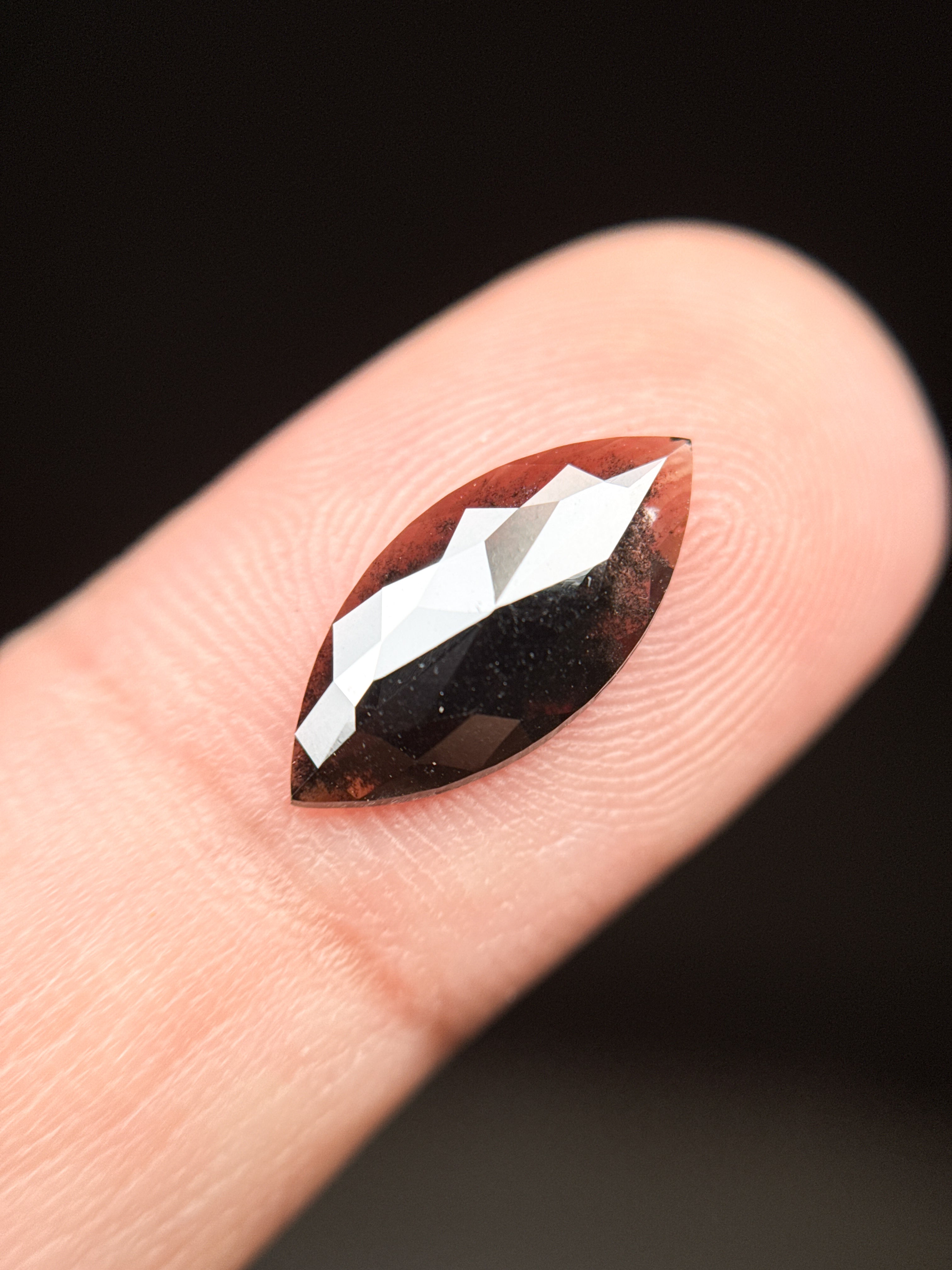 2.05 Ct Marquise Rose Cut Grey Natural Fancy Diamond
