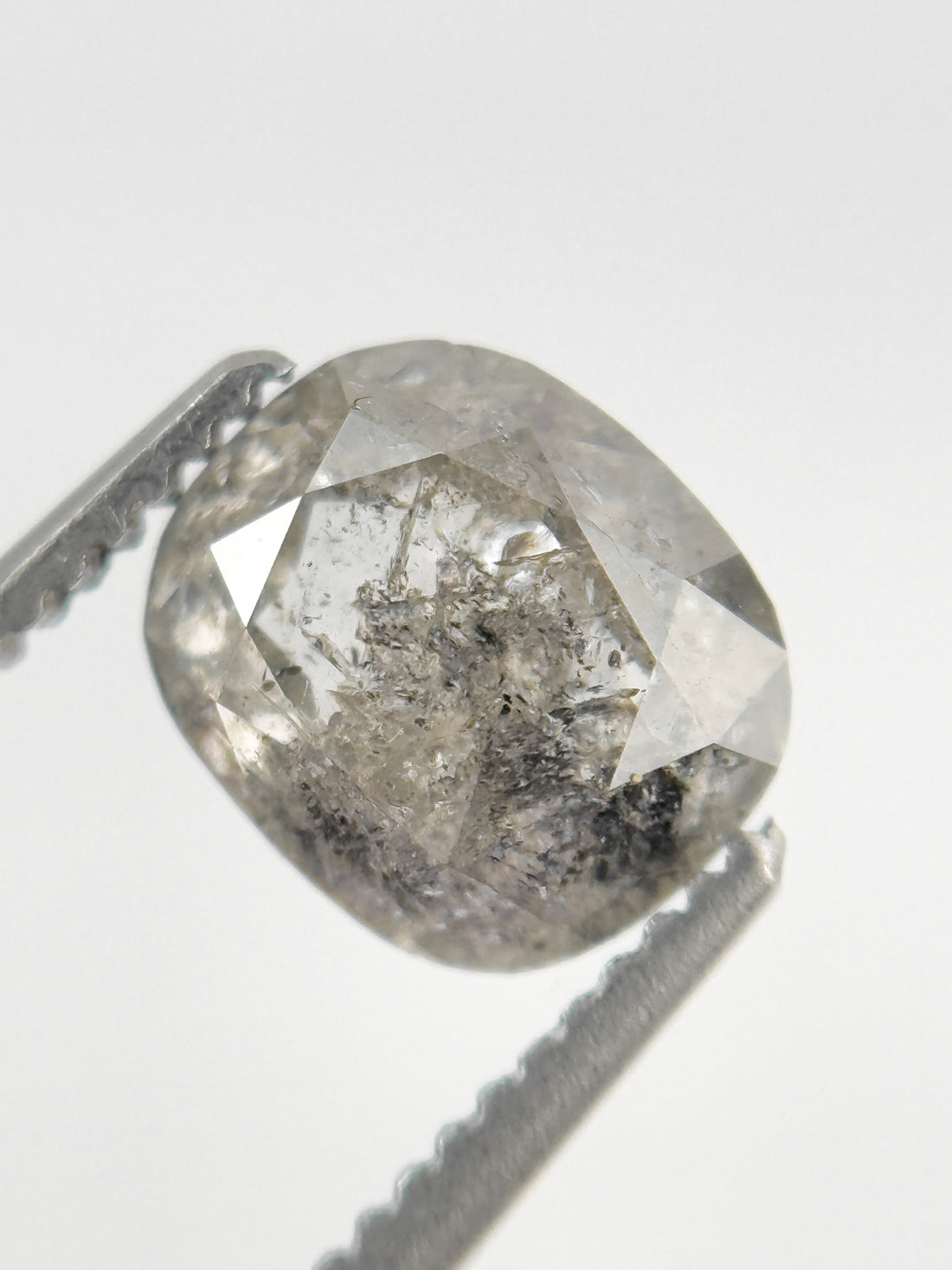 1.61 Ct Cushion Rose Cut Grey Natural Fancy Diamond