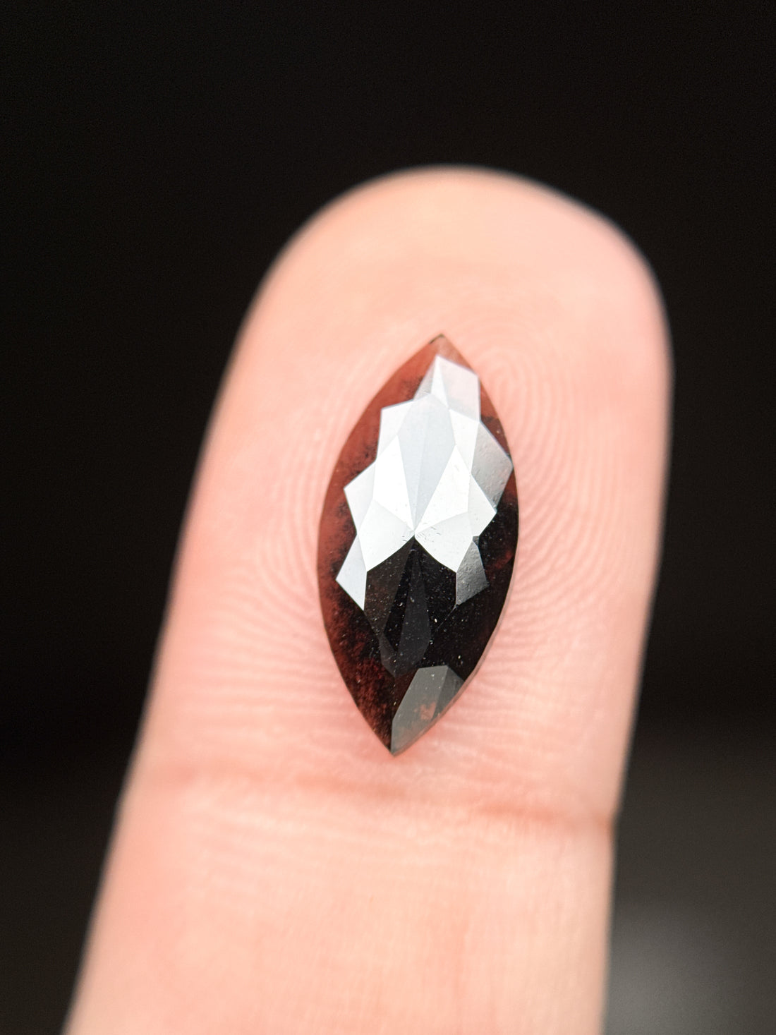 2.05 Ct Marquise Rose Cut Grey Natural Fancy Diamond