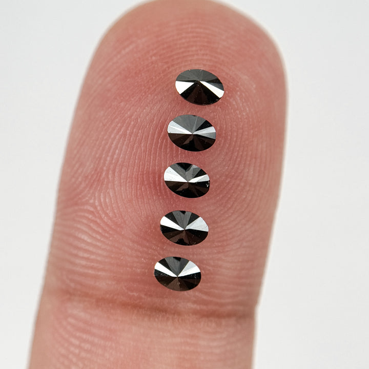 3.5 MM Oval Brilliant Cut Black Natural Fancy Diamond Loose