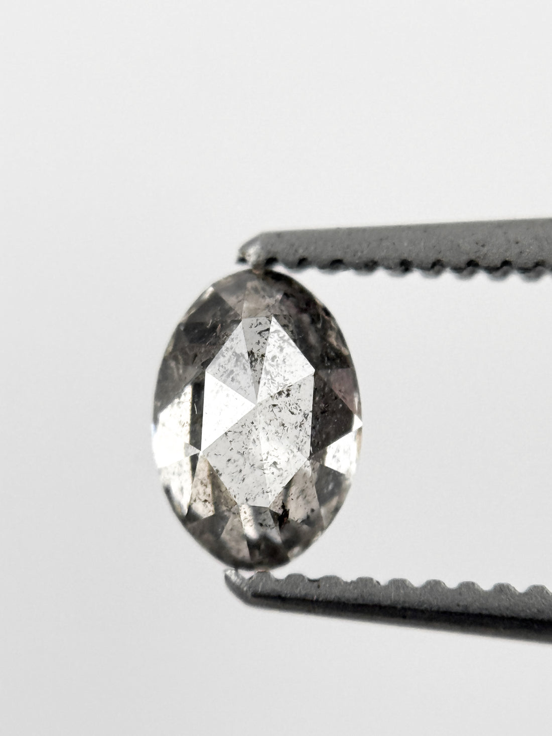 0.52 Ct Oval Rose Cut Grey Natural Minimalist Diamond