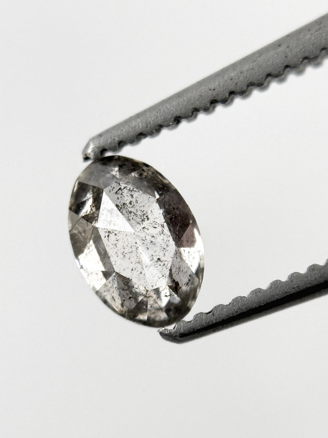 0.52 Ct Oval Rose Cut Grey Natural Minimalist Diamond