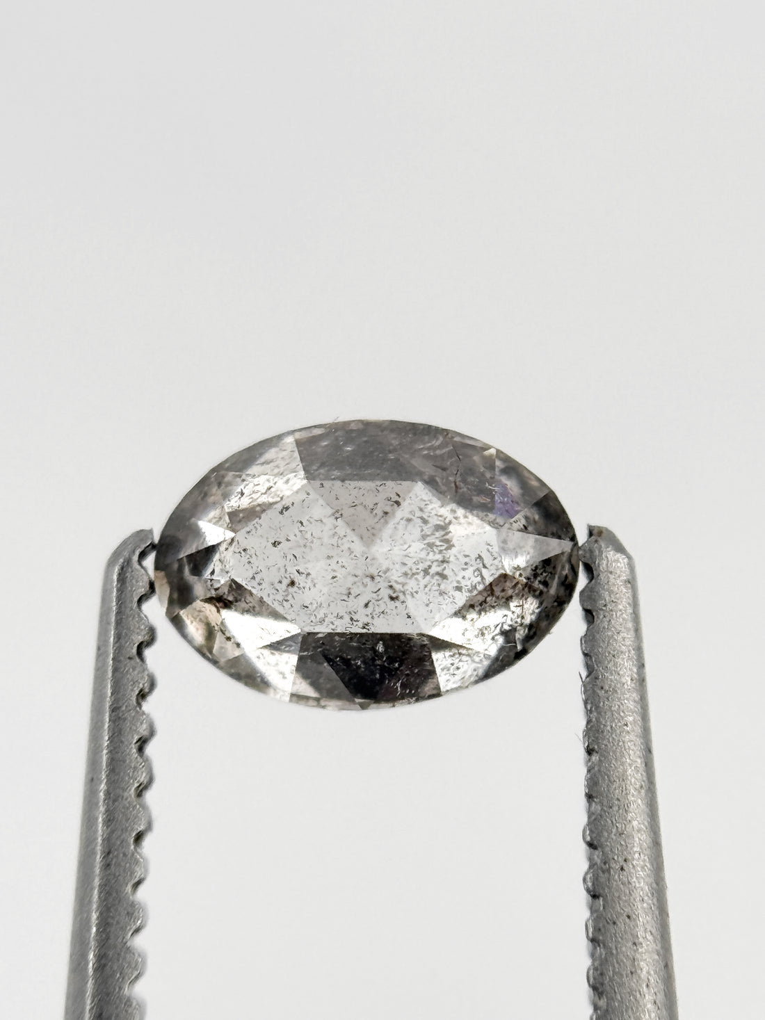 0.52 Ct Oval Rose Cut Grey Natural Minimalist Diamond