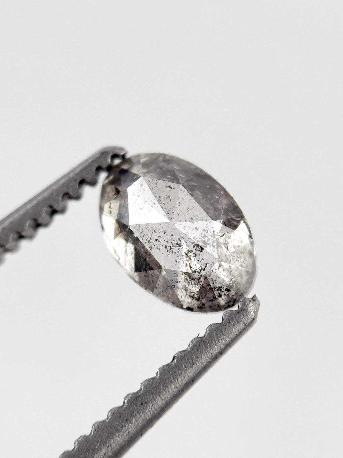 0.52 Ct Oval Rose Cut Grey Natural Minimalist Diamond