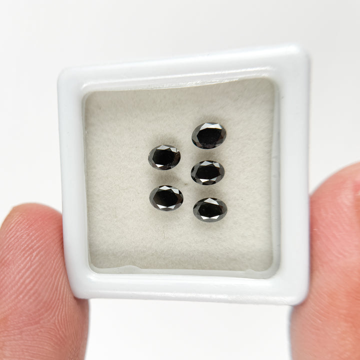 4 X 3 MM Oval Brilliant Cut Black Natural Fancy Diamond Loose