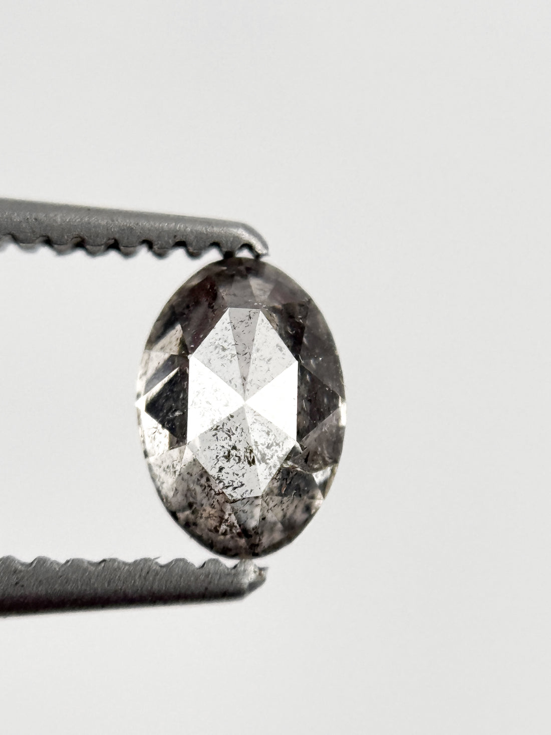0.52 Ct Oval Rose Cut Grey Natural Minimalist Diamond