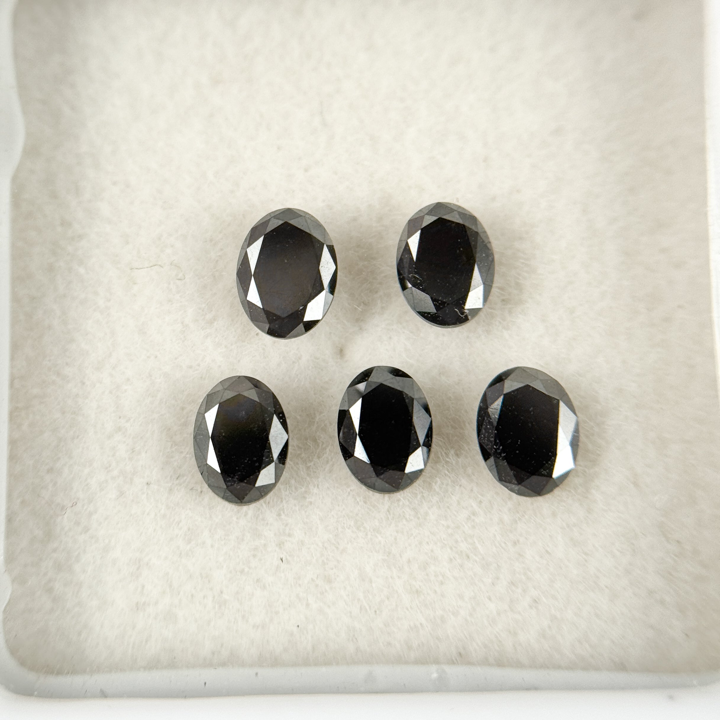 4 X 3 MM Oval Brilliant Cut Black Natural Fancy Diamond Loose