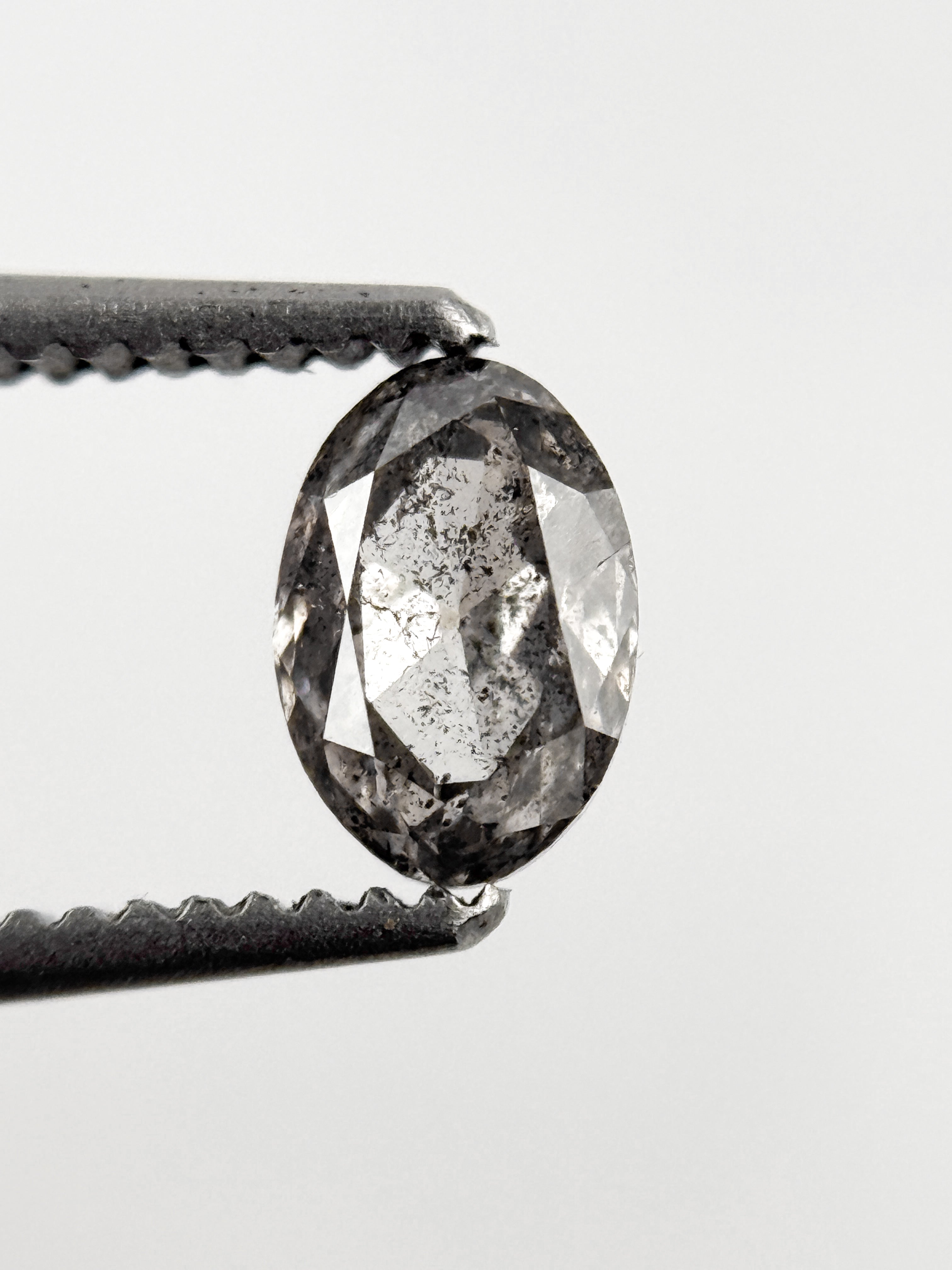 0.52 Ct Oval Rose Cut Grey Natural Minimalist Diamond